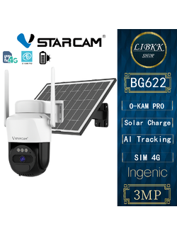 VSTARCAM BG622 4G SIM SUPER HD 1296P 3MP กล้องวงจรปิดใส่ซิม พร้อมแผงโซล่าเซลล์ iP Camera
