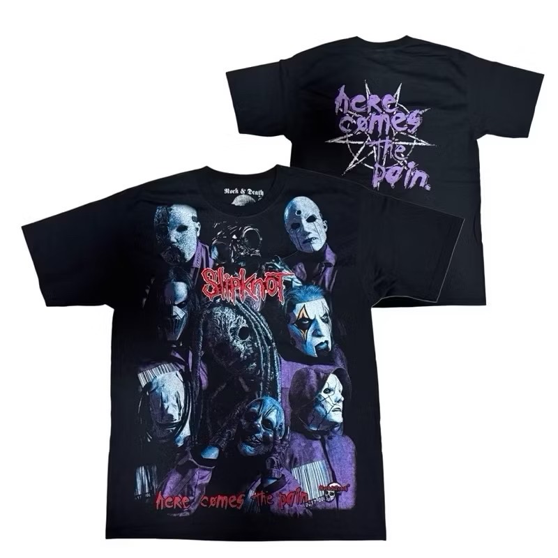 เสื้อวง SLIPKNOT T-SHIRT ป้าย ROCK&DEATH งาน BOOTLEG MEXICO