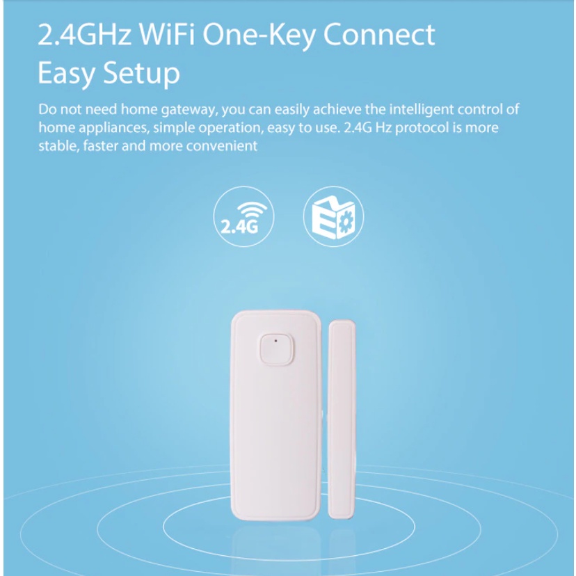Tuya(ทูย่า) Tuya สมาร์ท Wifiเซ็นเซอร์ประตูหน้าต่างเครื่องตรวจจับ 门窗感应 Smart Life ใช้งานร่วมกับ Alexa Googl