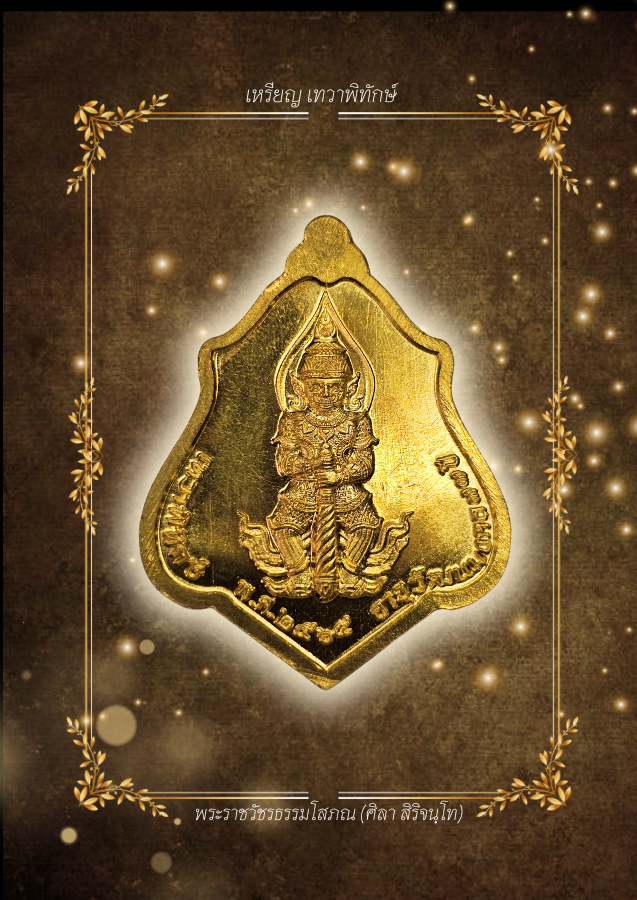 เหรียญเทวาพิทักษ์ เนื้อฝาบาตร เลข.74 (เลี่ยมกันน้ำพร้อมใช้) | หลวงปู่ศิลา สิริจันโท