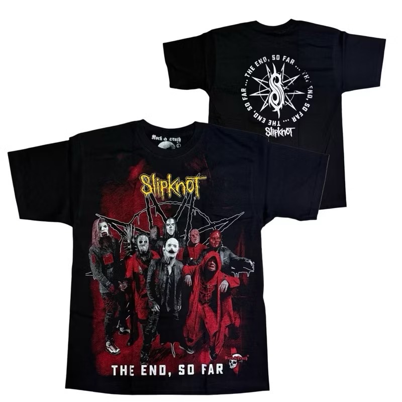 เสื้อวง SLIPKNOT T-SHIRT ป้าย ROCK&DEATH งาน BOOTLEG MEXICO