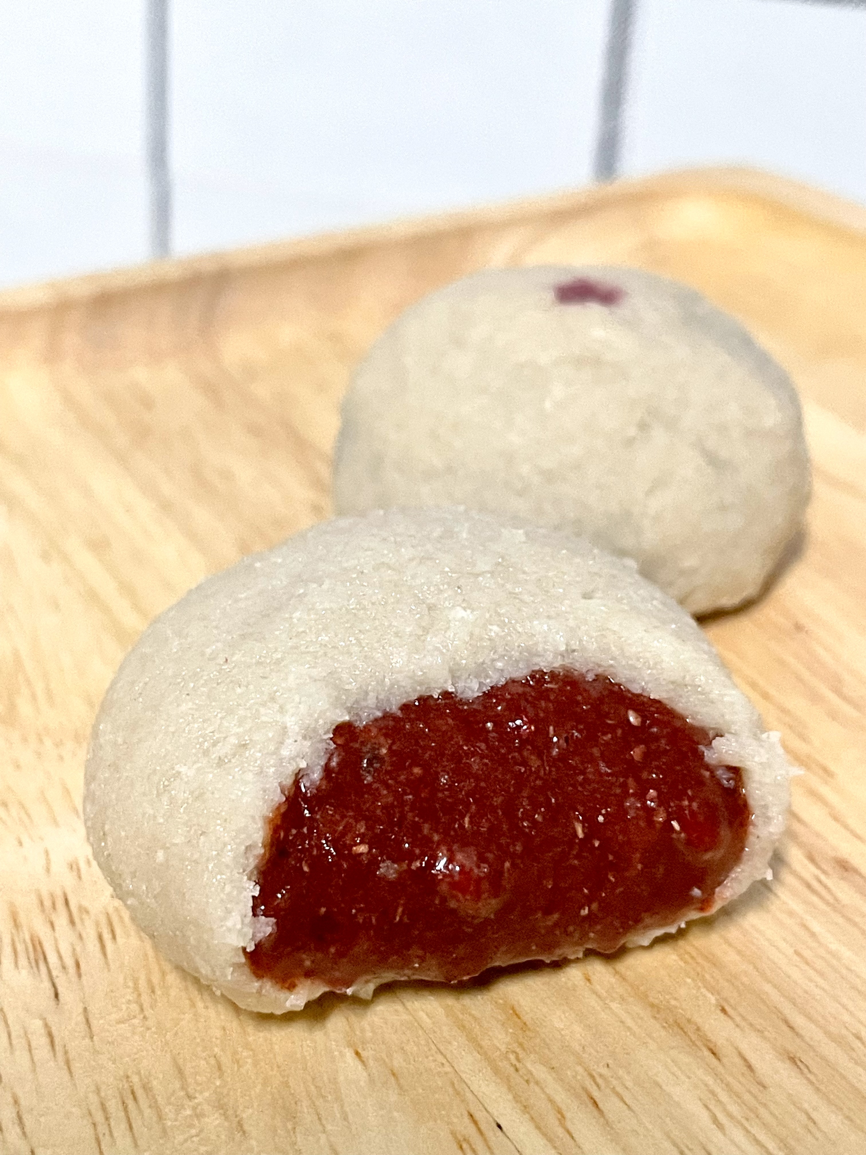 [Daifuku KETO] เจ้าแรก!! ไดฟูกุคีโตสูตรหนึบ ไร้แป้ง ไร้น้ำตาล ไส้บลูเบอร์รี่ + ไส้สตรอเบอร์รี่ วีแกนทานได้ *🚑ขนส่งเย็นเท่านั้น*