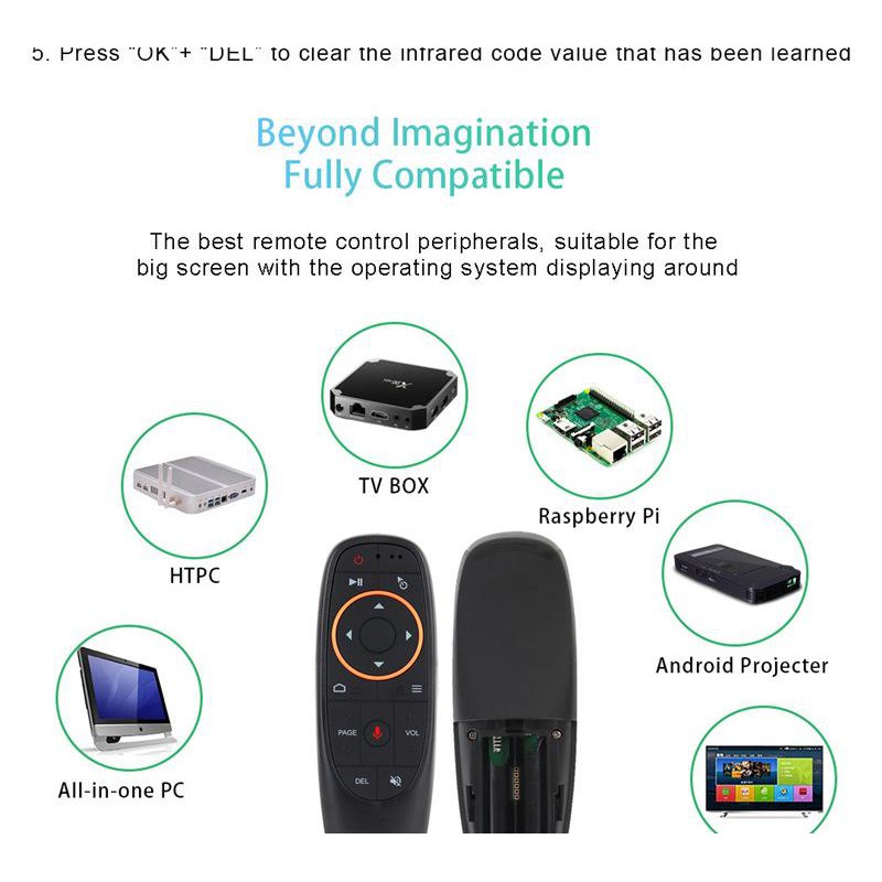 G10s (Gyroscope) Voice Remote Control 2.4G Wireless Gyroscope Air FLY Mouse MIC IR Learning for Android tv box