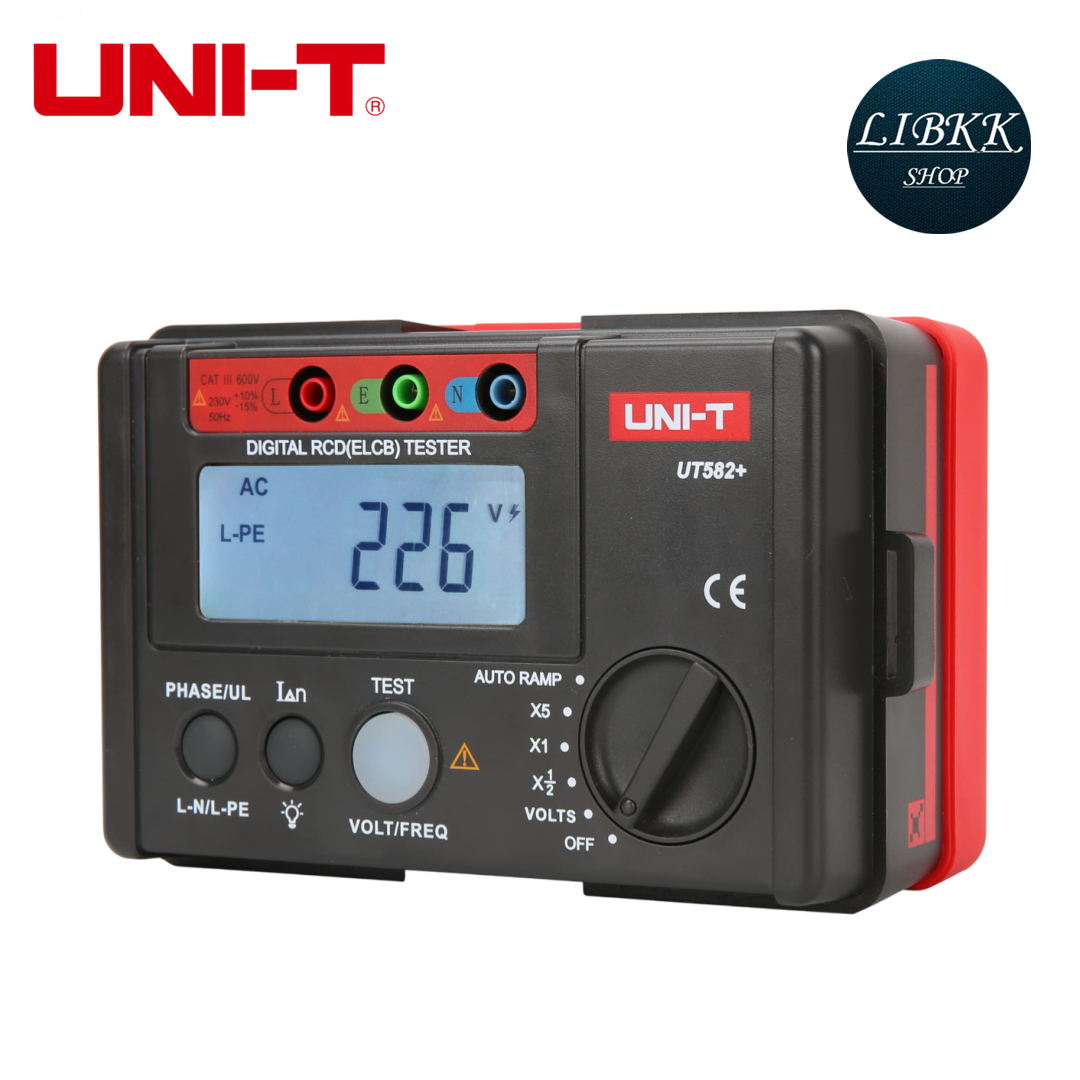 UNI-T UT582+ Digital RCD (ELCB) tester AUTO RAMP Leakage Circuit Breaker Meter เครื่องทดสอบสวิตช์ป้องกันการรั่วไหล