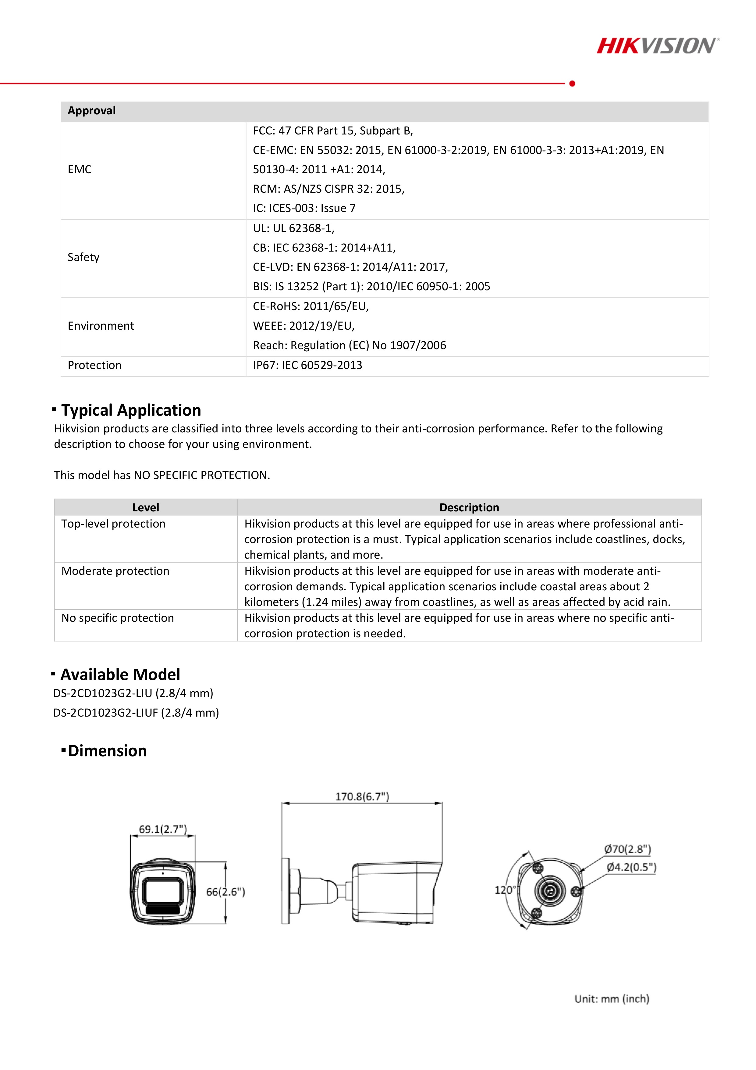 กล้องวงจรปิด Hikvision DS-2CD1023G2-LIUF (2.8/4 mm.) กล้องวงจรปิดระบบ IP เลือกปรับโหมด COLORVU หรือ LED ได้ มีไมค์ในตัว