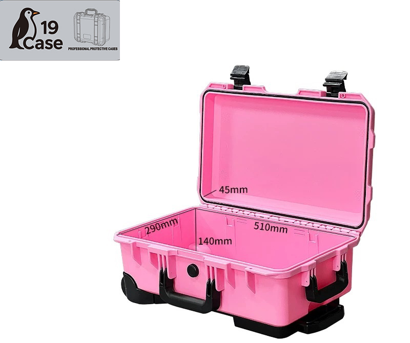 Hardcase 5129 Cabin size case with wheels - กล่องกันน้ำกันกระเเทก - Pink with Partition