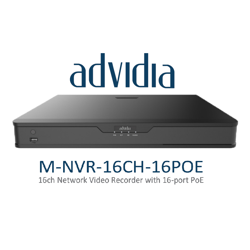 เครื่องบันทึก Advidia (Panasonic) รุ่น M-NVR-16ch-16PoE ราคา17,500฿(รวมvat7%)