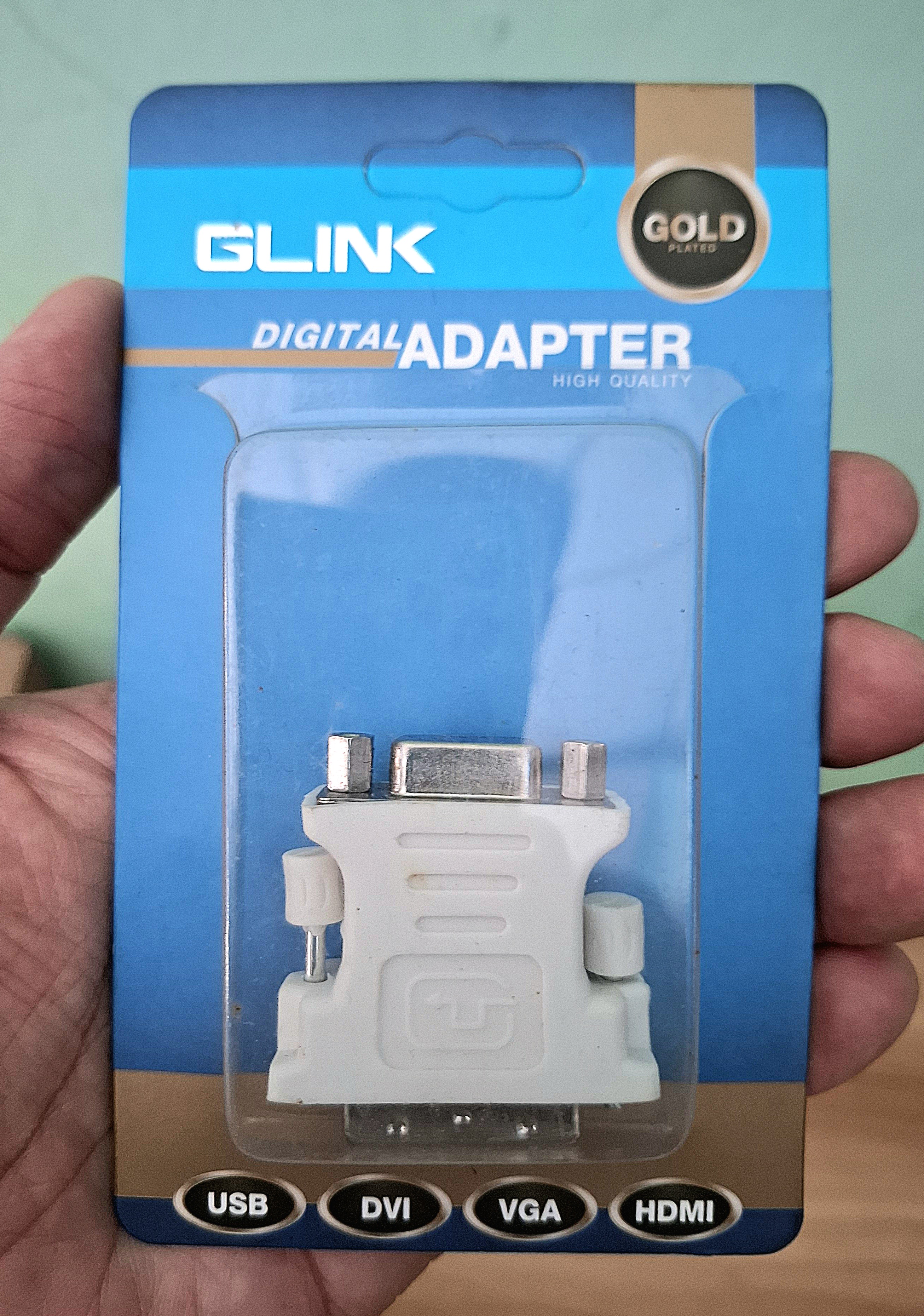 หัวแปลง dvi 24+5 to vga glink ของแท้มีแพ๊คตามภาพ
