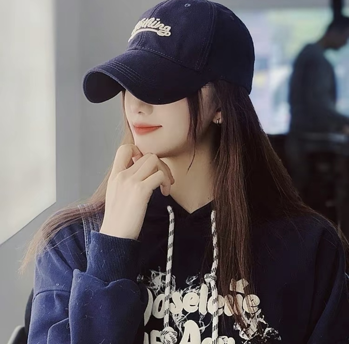 หมวกปัก NOTHING สีกรม