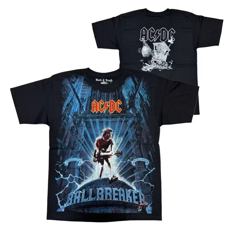 เสื้อวง AC/DC T-SHIRT ป้าย ROCK&DEATH งาน BOOTLEG MEXICO