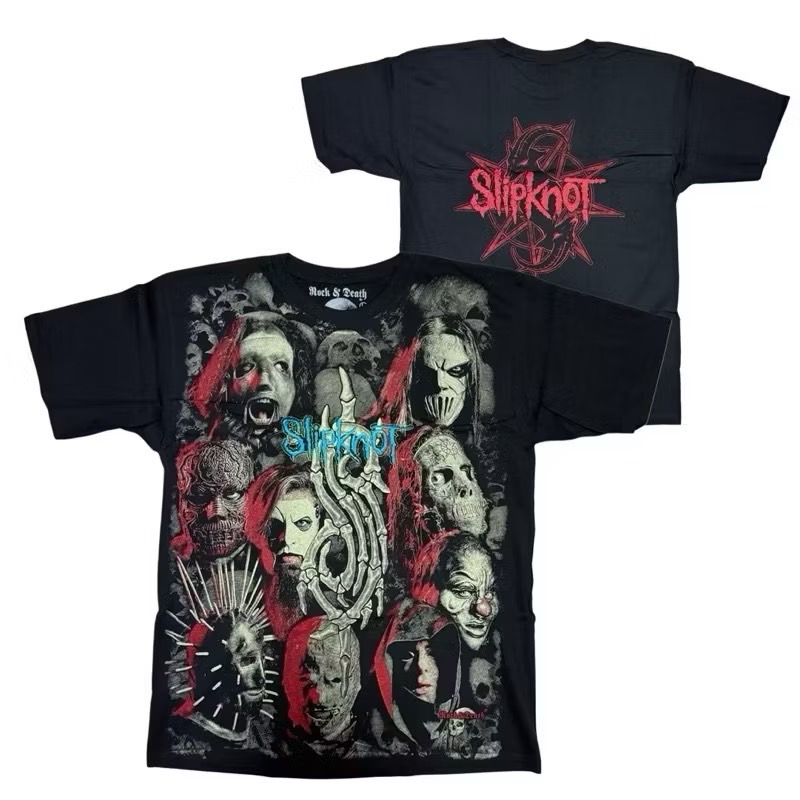 เสื้อวง SLIPKNOT T-SHIRT ป้าย ROCK&DEATH งาน BOOTLEG MEXICO