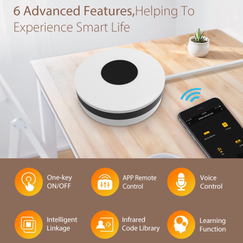 Tuya(ทูย่า) ใหม่ล่าสุด Tuya W09 สีขาวใหม่ IR Universal Remote Control อุปกรณ์ควบคุมรีโมท IR เช่น แอร์ ทีวี