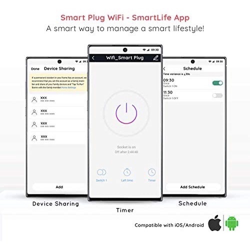Tuya(ทูย่า) Tuya Smart Wi-Fi Universal Plug สมาร์ทปลั๊กเปิดปิดผ่านแอพและสั่งงานด้วยเสียง (3 เต้ารับ รองรับทุกปลั๊ก)