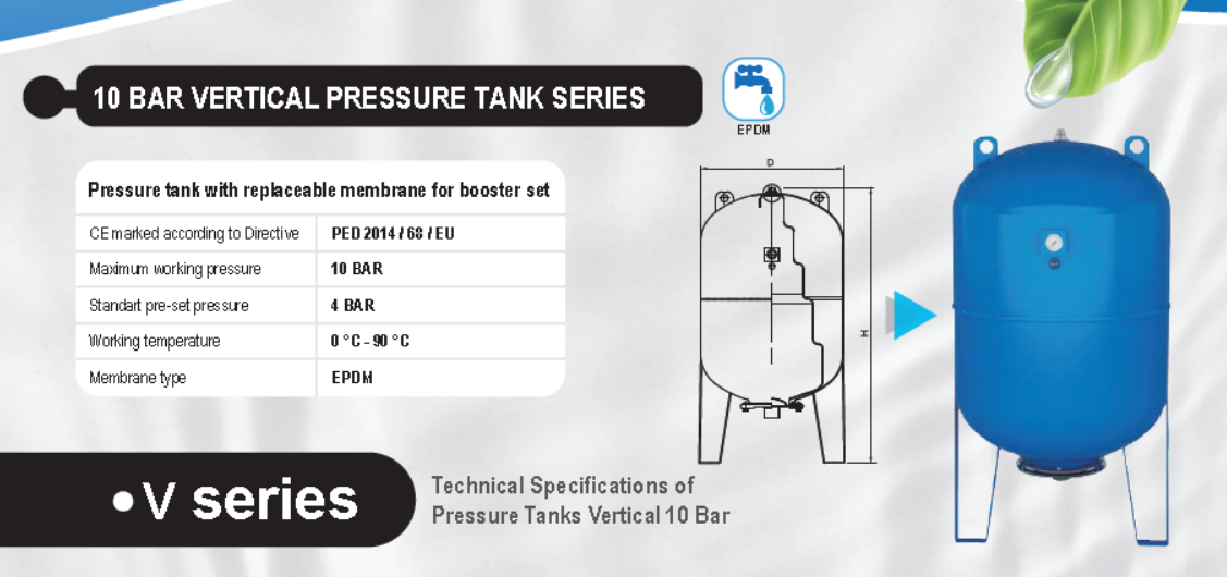 ถังแรงดัน ไดอะแฟรม BAUMAN รุ่น V2000-W