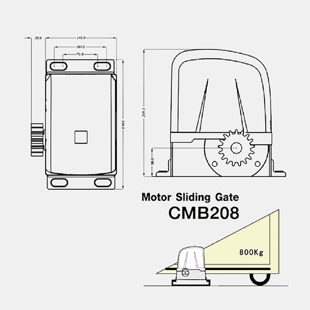 มอเตอร์ประตูรีโมท ยี่ห้อHIP รุ่นCMB208