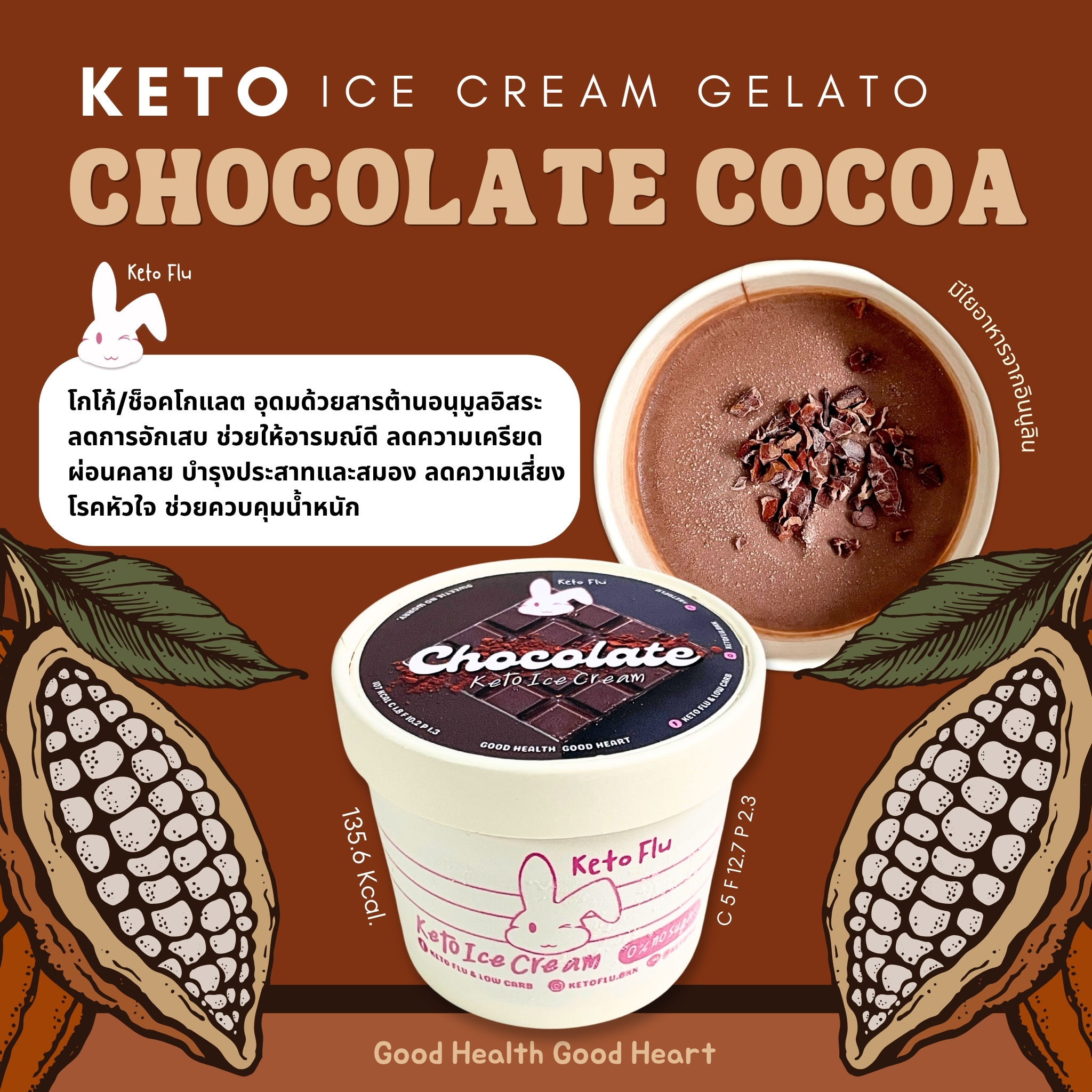 [Ice Cream Gelato KETO] รสช็อคโกแลต *ส่งแช่แข็งเท่านั้น❄️🥶🚑*