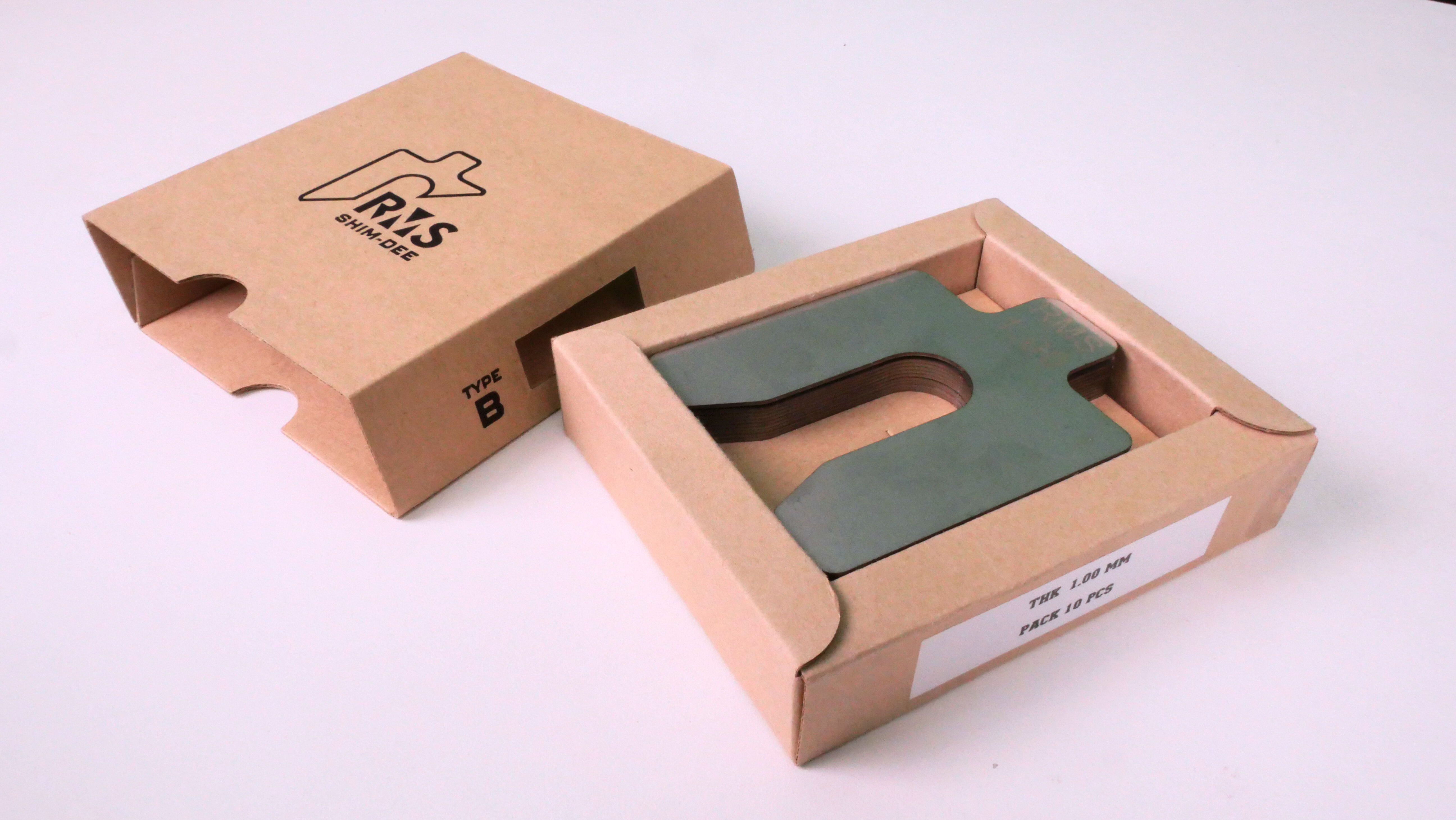 แผ่นชิมตั้งระดับสำเร็จรูป RMS SHIM-DEE สำหรับงานอุตสาหกรรม ขนาด 75x75มม. หนา 1.00มม. (Industrial Precut Shim)