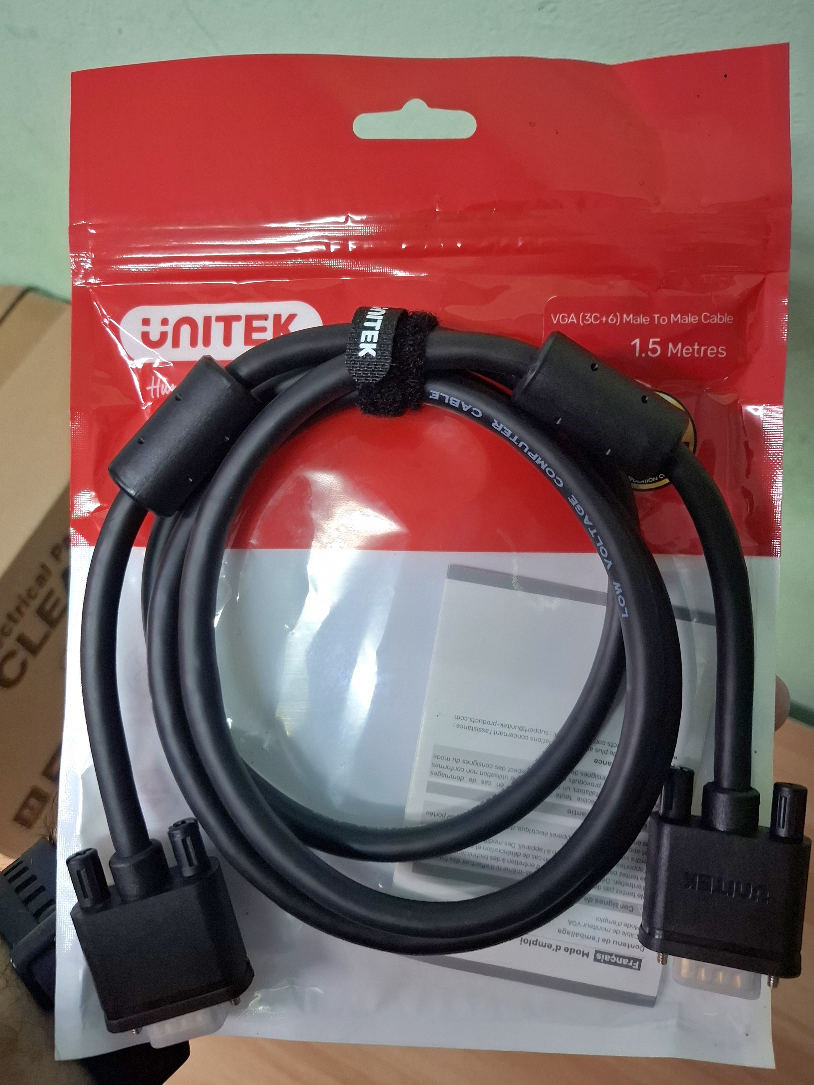 สายต่อจอ VGA Unitek 1.5m FULLHD งานแท้ศนูย์ไอที แพ๊คตามภาพ