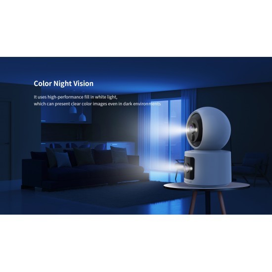 VStarcam VSTARCAM CB90DR กล้อง WiFi แบบ Dual Lens HD 3MP พร้อมปุ่มโทร, กล้องรักษาความปลอดภัยในร่มสำหรับทารก / สัตว์เลี้ยง