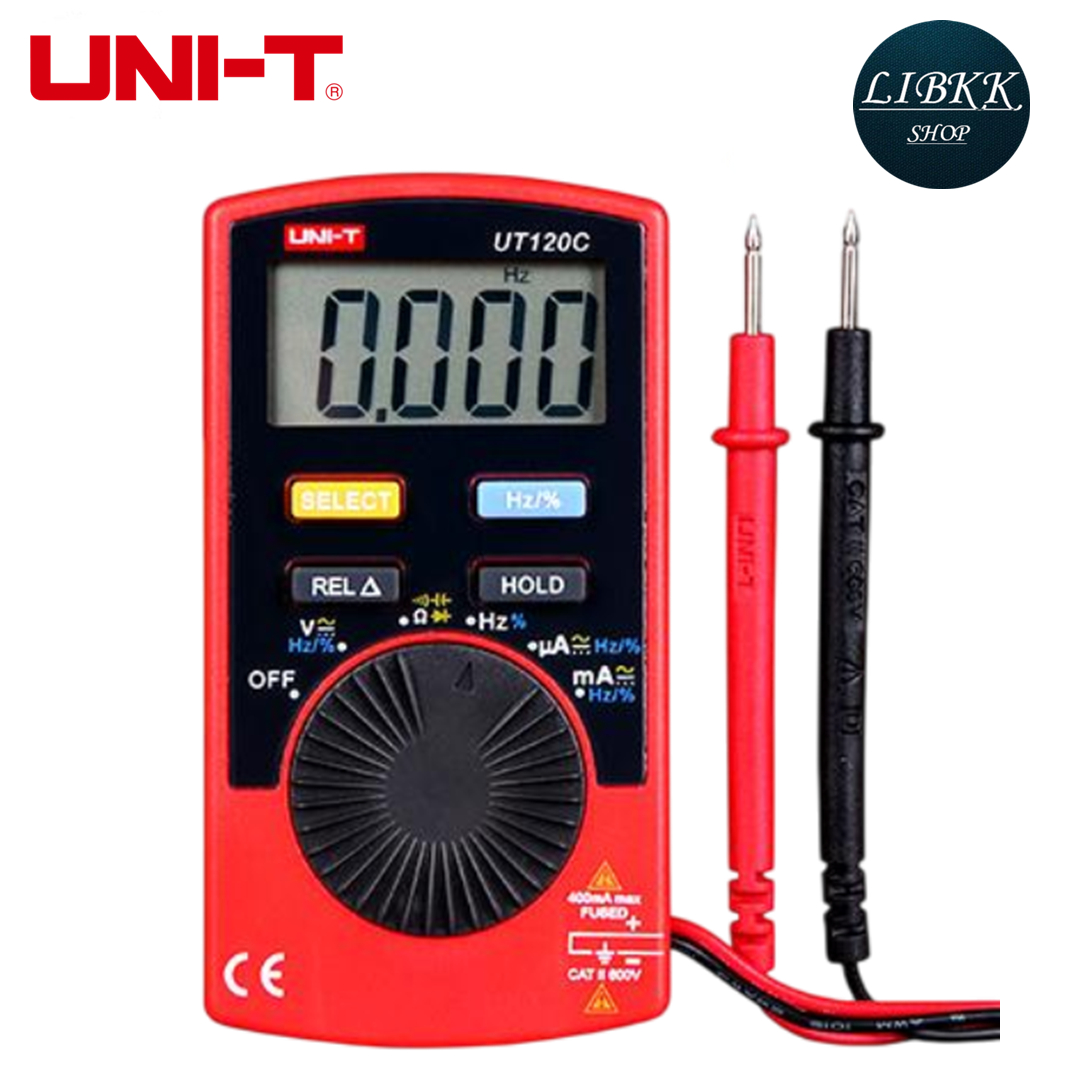 UNI-T UT120C มัลติมิเตอร์ดิจิทัล ขนาดเล็ก แบบพกพา DC/AC แรงดันไฟฟ้า 600V AC DC UNI-T UT120C Mini Pocket Digital Multimeter