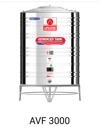 แท็งค์น้ำสเตนเลส ตราแอ็ดวานซ์ พื้นเรียบ มอก. 3000 ลิตร รหัส AVF3000
