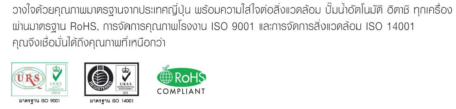 ปั๊มน้ำอัตโนมัติ ฮิตาชิ รุ่น WT-P SERIES (ปั๊มกลม)