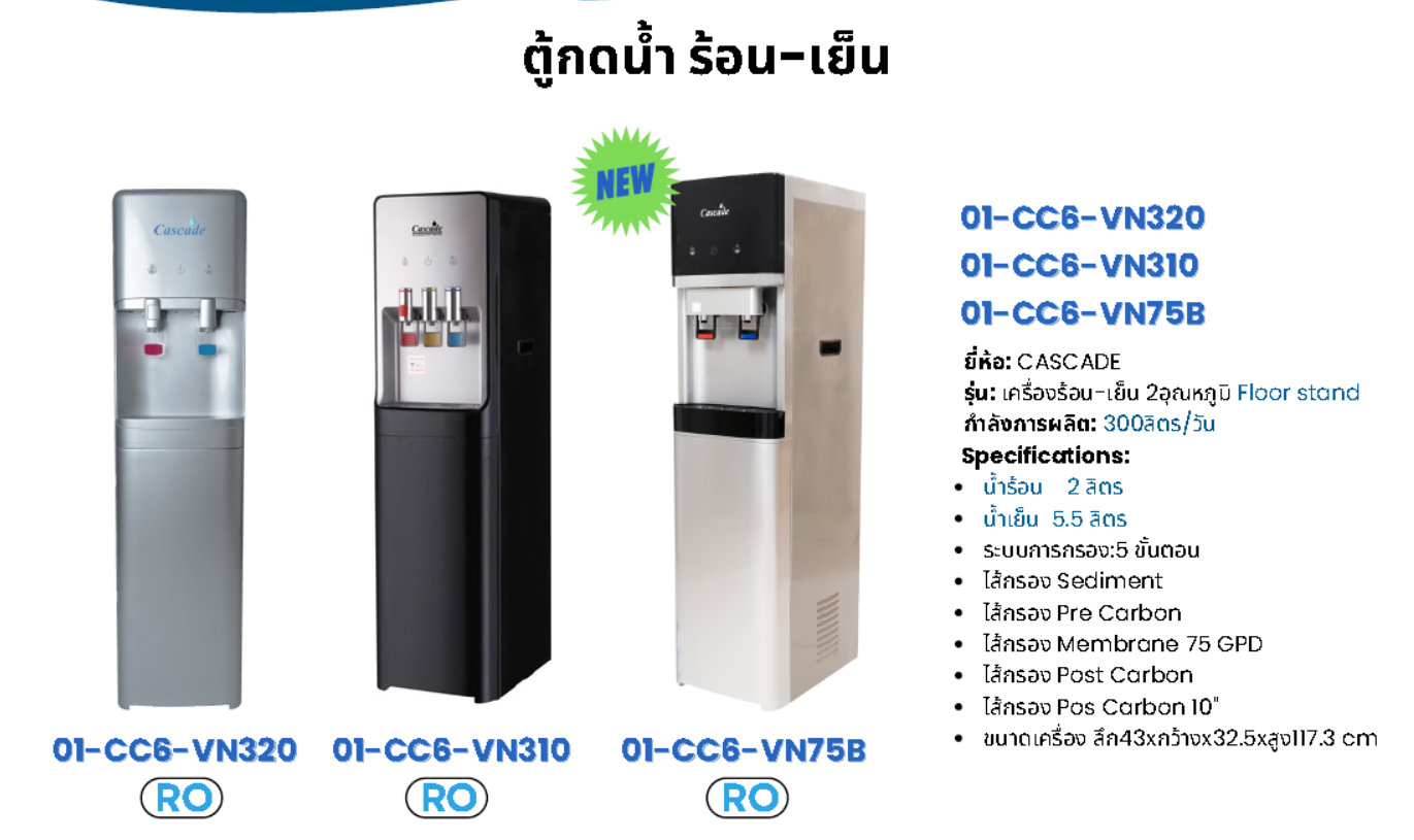 ตู้น้ำร้อน-น้ำเย็น แบบตั้งพื้น ระบบ RO รุ่น CC6-VN SERIES