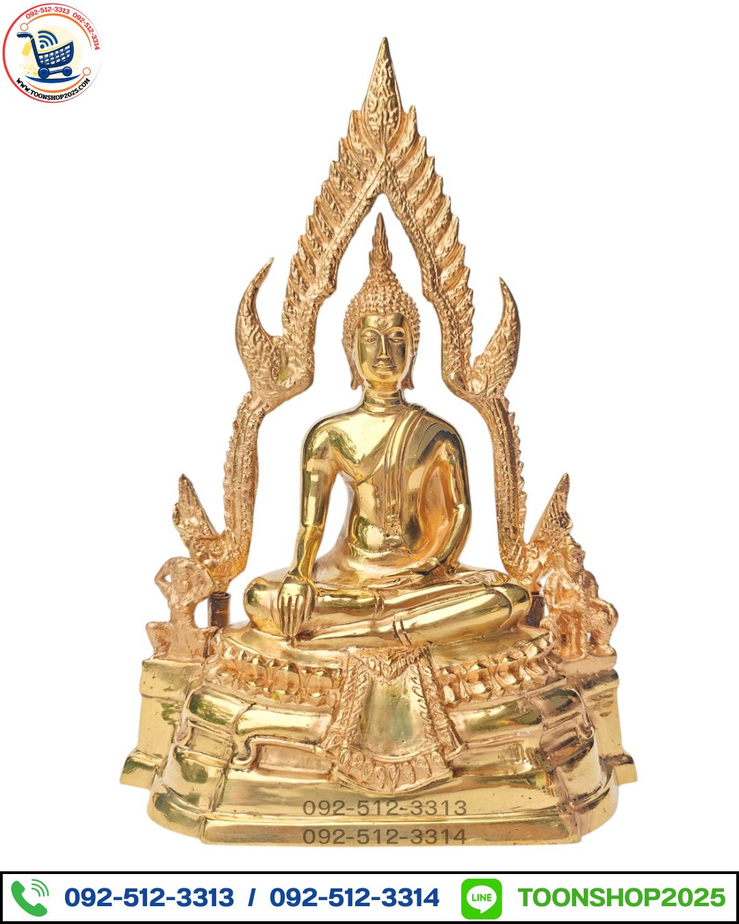 พระพุทธชินราช ทองเหลือง พิมพ์ 5 นิ้ว