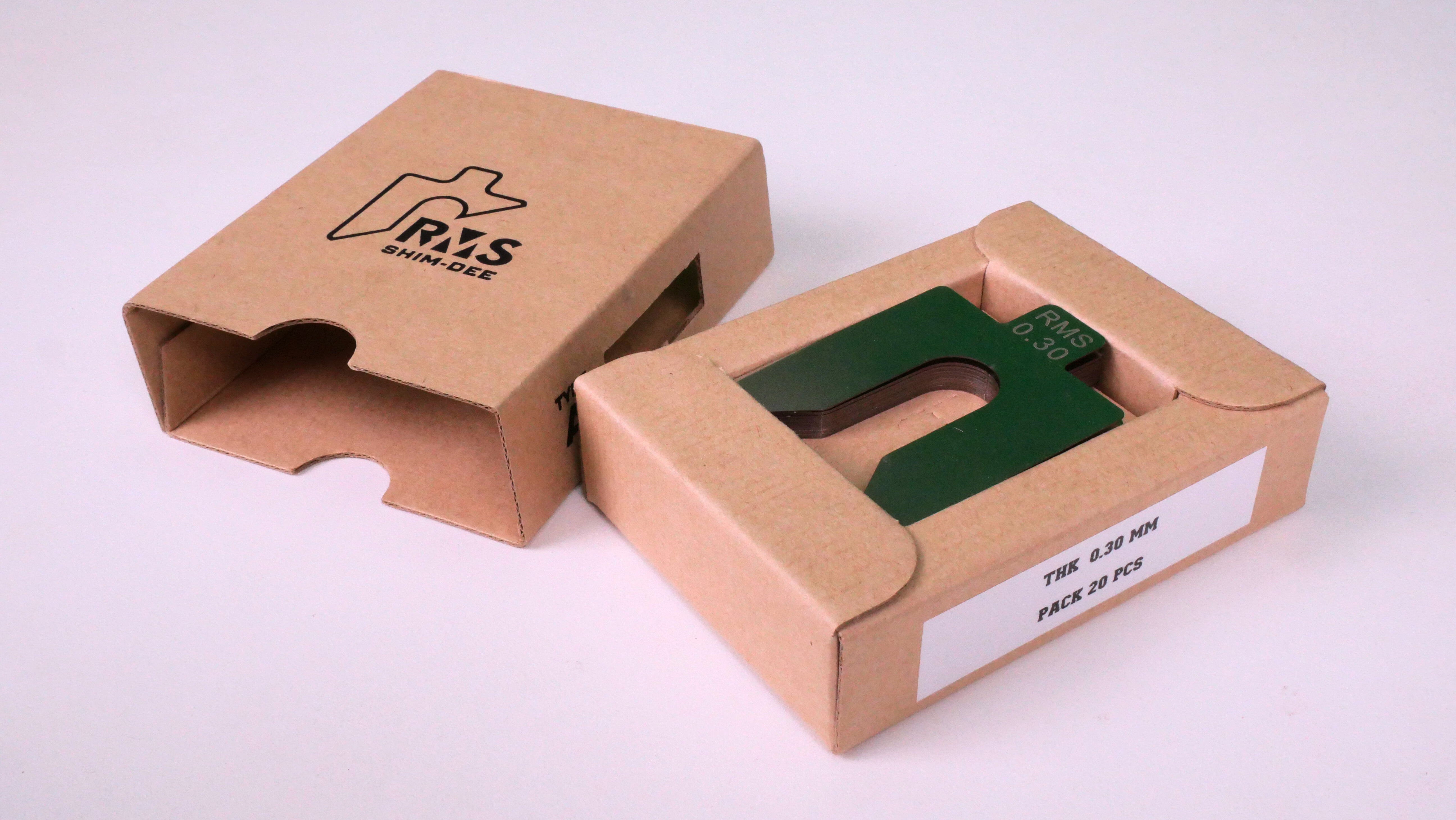 แผ่นชิมตั้งระดับสำเร็จรูป RMS SHIM-DEE สำหรับงานอุตสาหกรรม ขนาด 50x50มม. หนา 0.30มม. (Industrial Precut Shim)