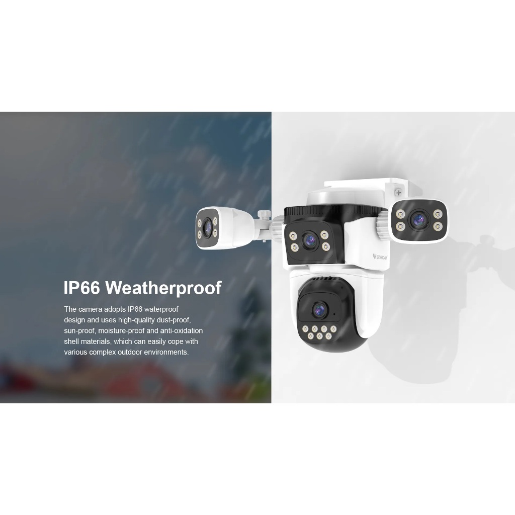 Vstarcam CS621FR ( 4 เลนส์ ) WIFI IP Camera ความละเอียด 2MP X4 กันน้ำได้สำหรับนอกบ้าน กล้องวงจรปิด ไร้สาย Outdoor มีAI+