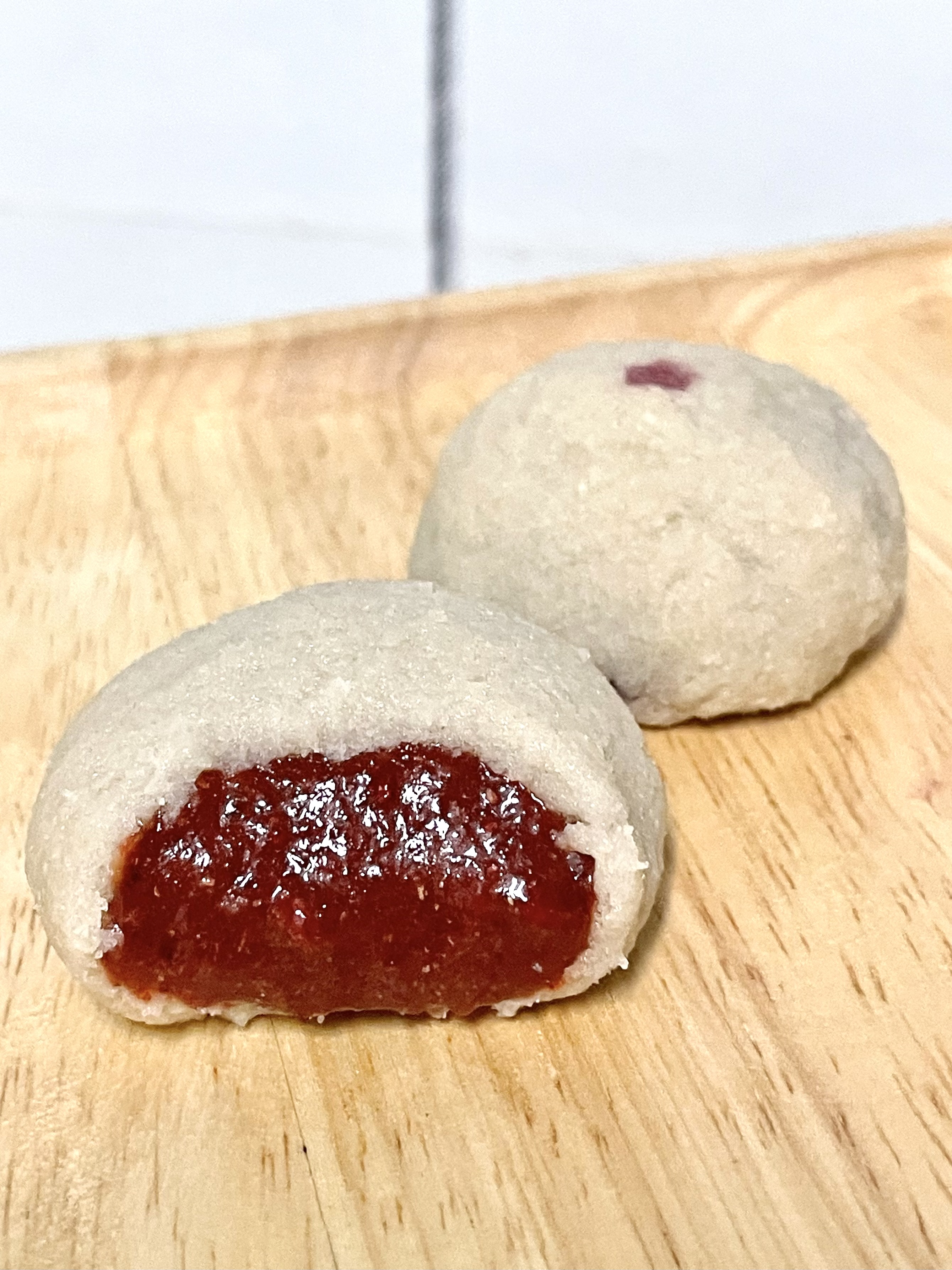 [Daifuku KETO] เจ้าแรก!! ไดฟูกุคีโตสูตรหนึบ ไร้แป้ง ไร้น้ำตาล ไส้บลูเบอร์รี่ + ไส้สตรอเบอร์รี่ วีแกนทานได้ *🚑ขนส่งเย็นเท่านั้น*