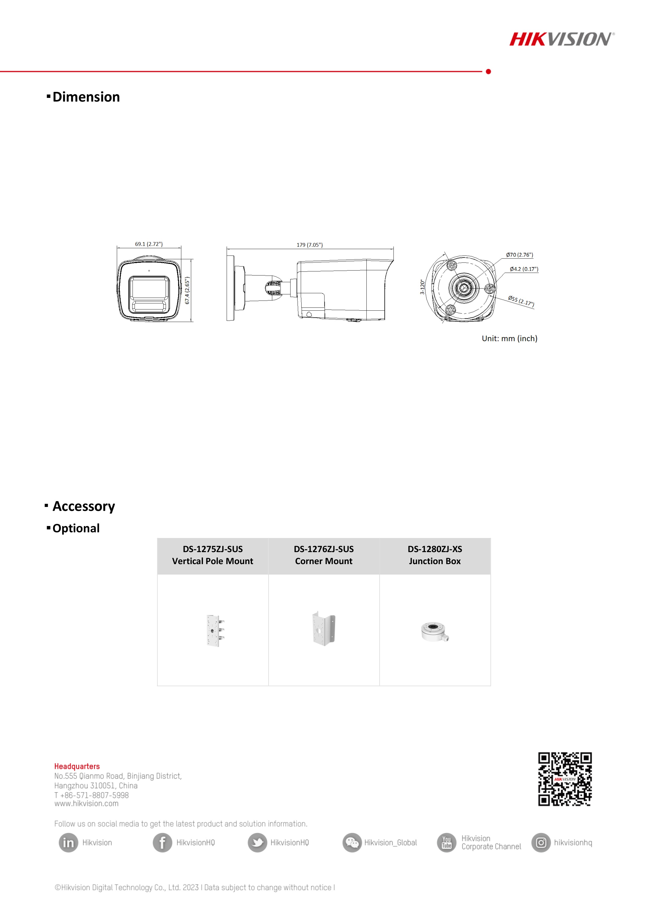 กล้องวงจรปิด Hikvision DS-2CD1043G2-LIUF/SL (2.8/4 mm.) กล้องวงจรปิดระบบ IP 4 MP เลือกปรับโหมด COLORVU หรือ LED ได้ มีไมค์+ลำโพงในตัว
