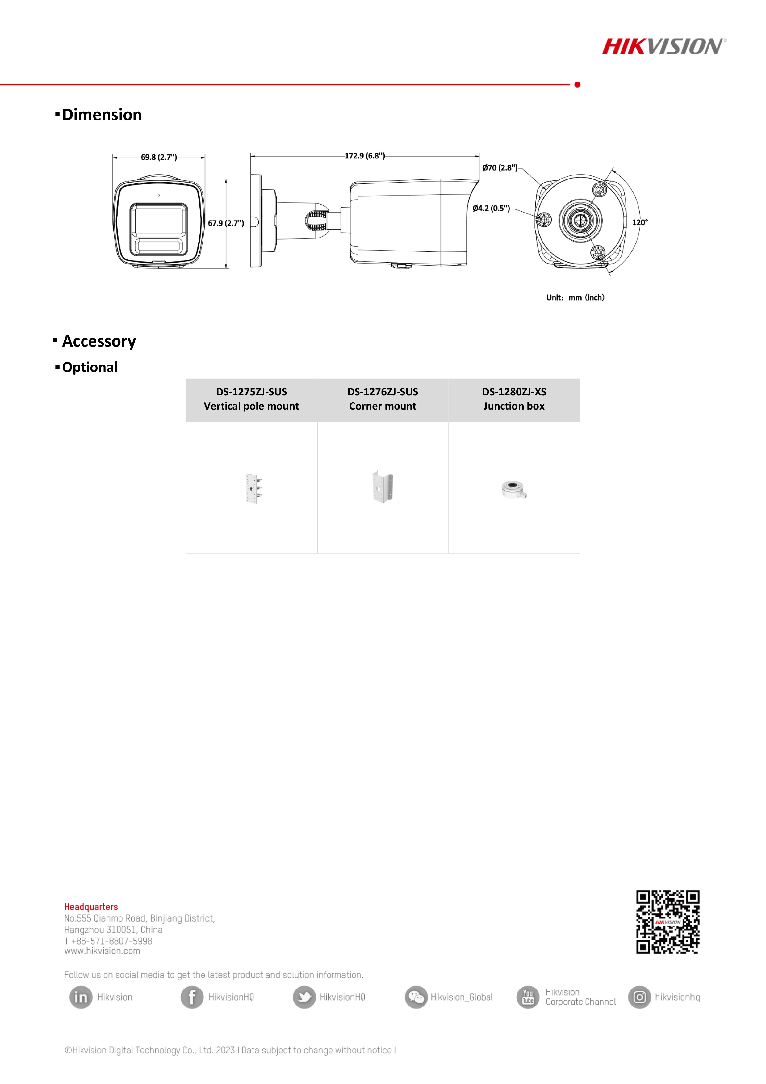 กล้องวงจรปิด Hikvision DS-2CD1027G2H-LIUF กล้องวงจรปิดระบบ IP 2 MP Smart Hybrid Light Colorvu มีไมค์ในตัว มีช่องใส่ MicroSD