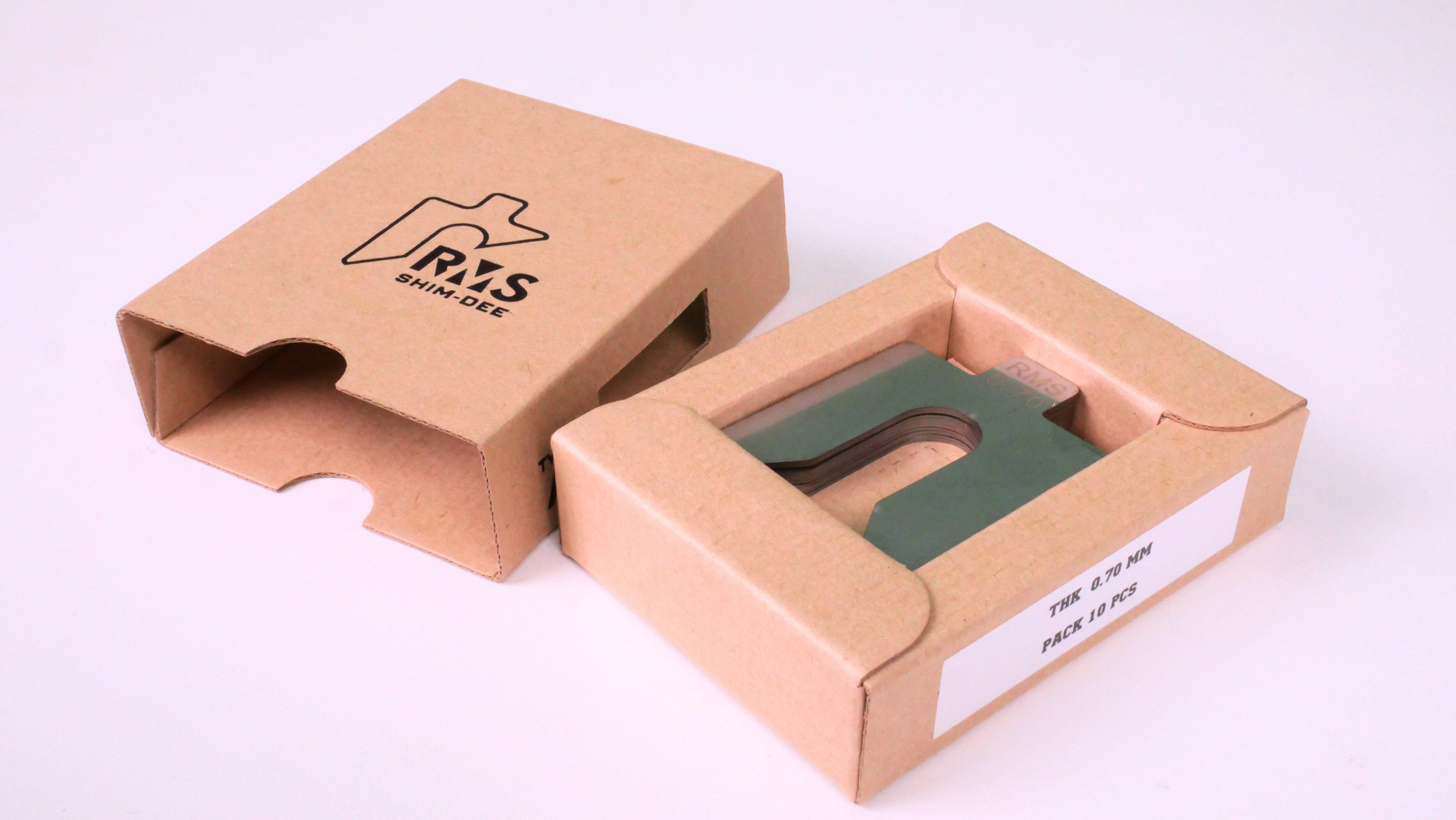 แผ่นชิมตั้งระดับสำเร็จรูป RMS SHIM-DEE สำหรับงานอุตสาหกรรม ขนาด 50x50มม. หนา 0.70มม. (Industrial Precut Shim)