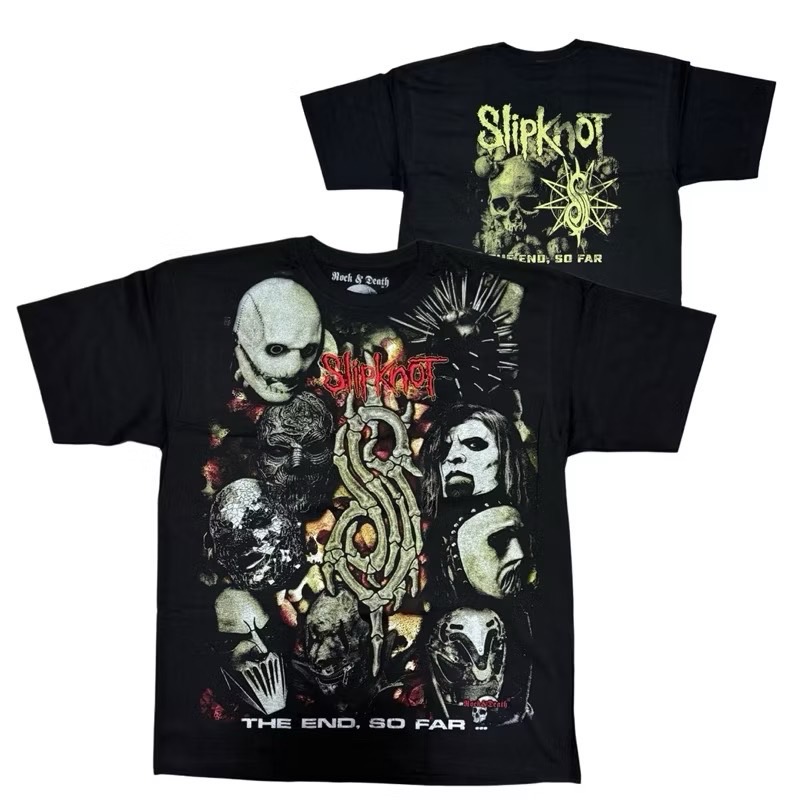 เสื้อวง SLIPKNOT T-SHIRT ป้าย ROCK&DEATH งาน BOOTLEG MEXICO