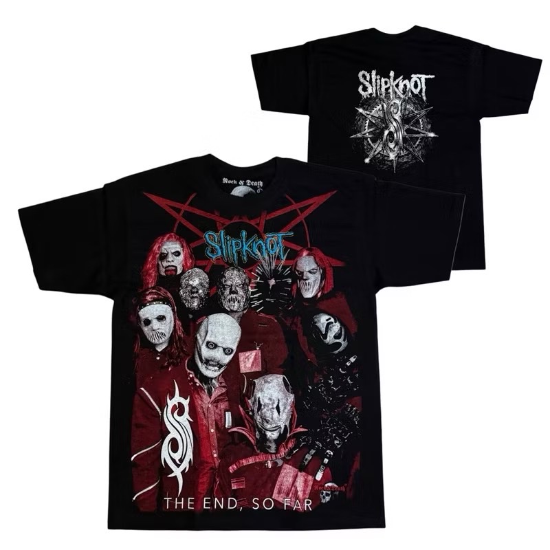 เสื้อวง SLIPKNOT T-SHIRT ป้าย ROCK&DEATH งาน BOOTLEG MEXICO