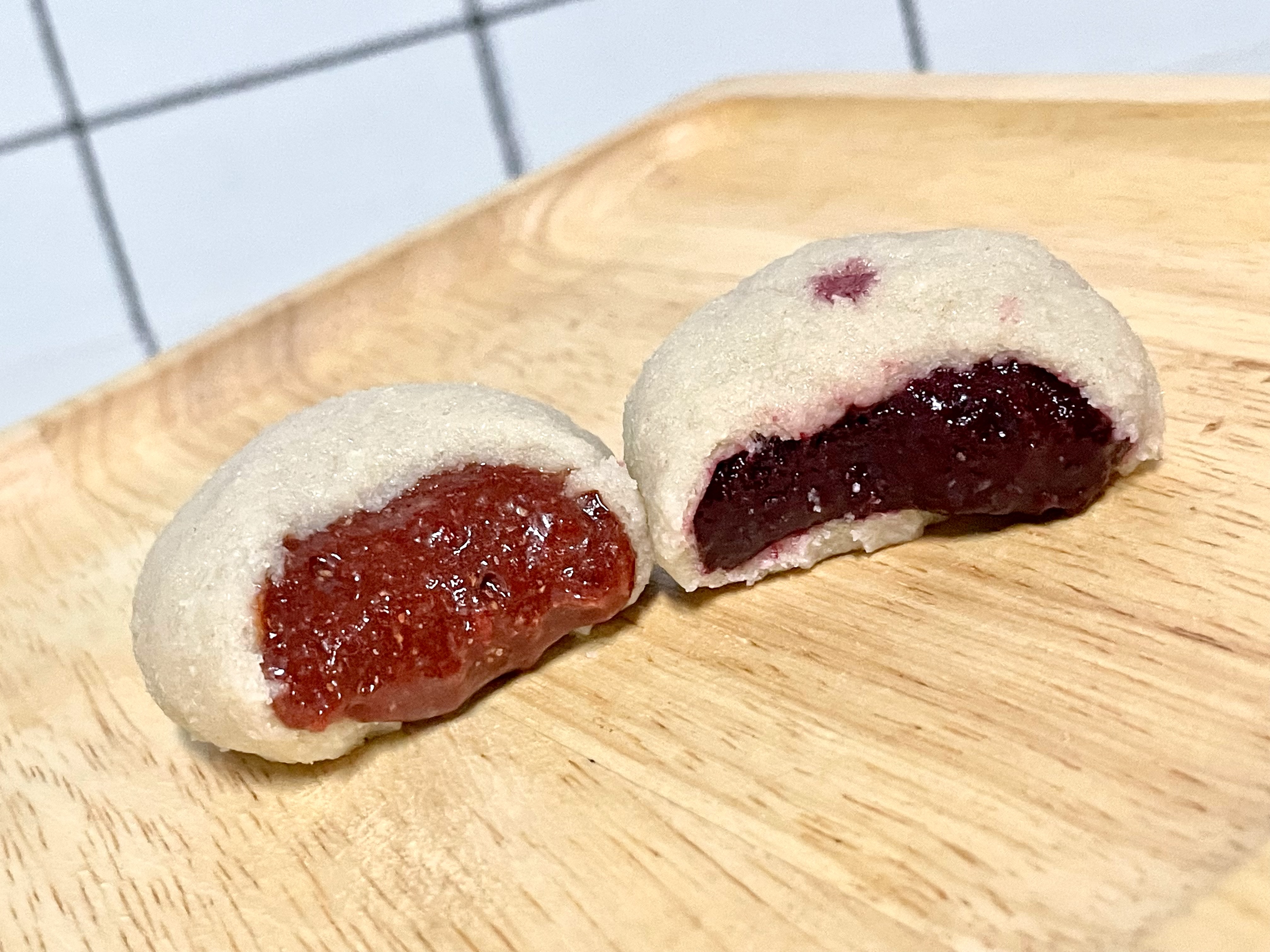 [Daifuku KETO] เจ้าแรก!! ไดฟูกุคีโตสูตรหนึบ ไร้แป้ง ไร้น้ำตาล ไส้บลูเบอร์รี่ + ไส้สตรอเบอร์รี่ วีแกนทานได้ *🚑ขนส่งเย็นเท่านั้น*