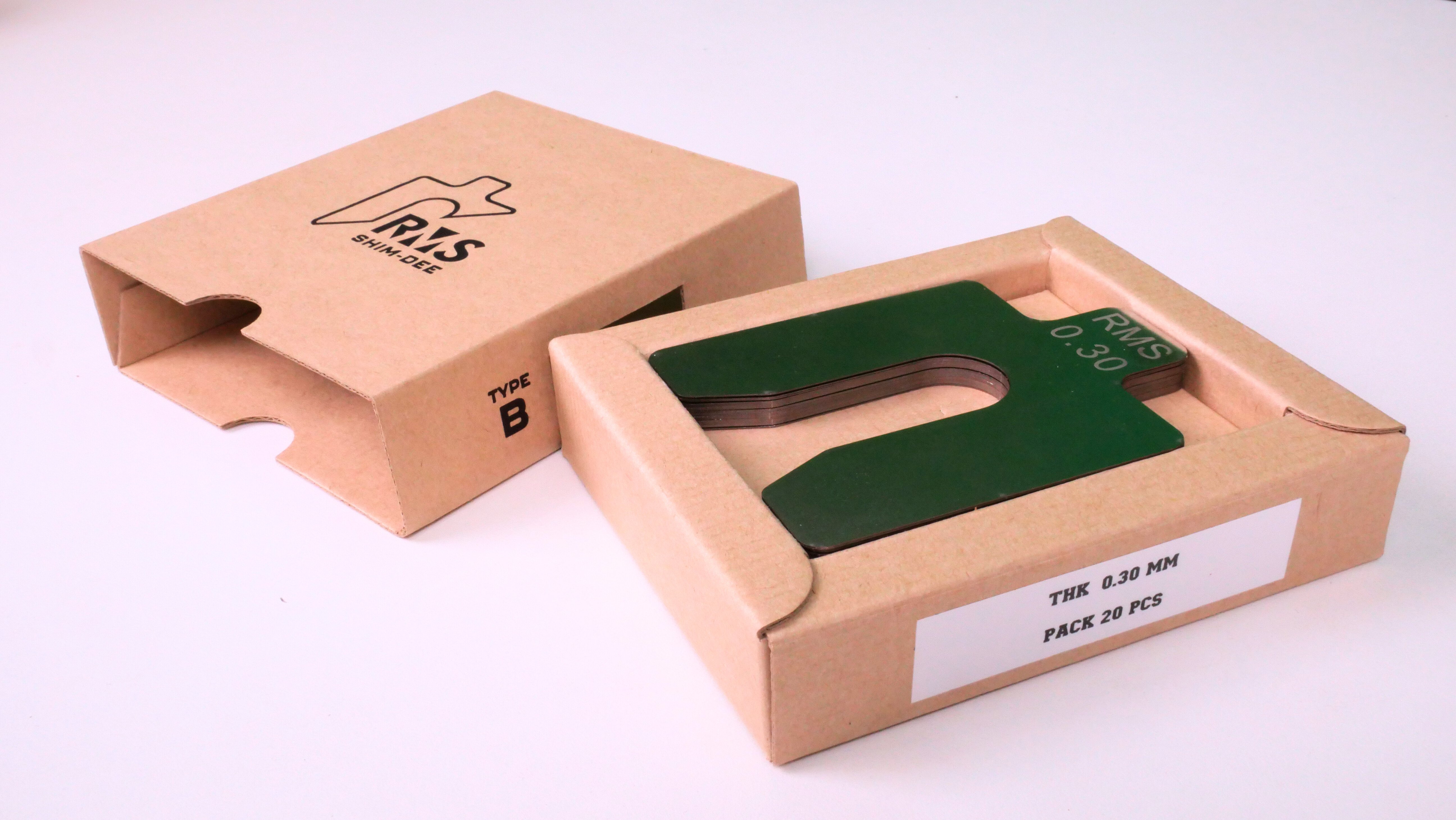 แผ่นชิมตั้งระดับสำเร็จรูป RMS SHIM-DEE สำหรับงานอุตสาหกรรม ขนาด 75x75มม. หนา 0.30มม. (Industrial Precut Shim)