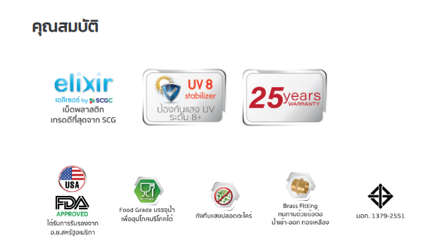 ถังเก็บน้ำบนดิน PE ECO ELIXIR รุ่น JGNX3000S/T