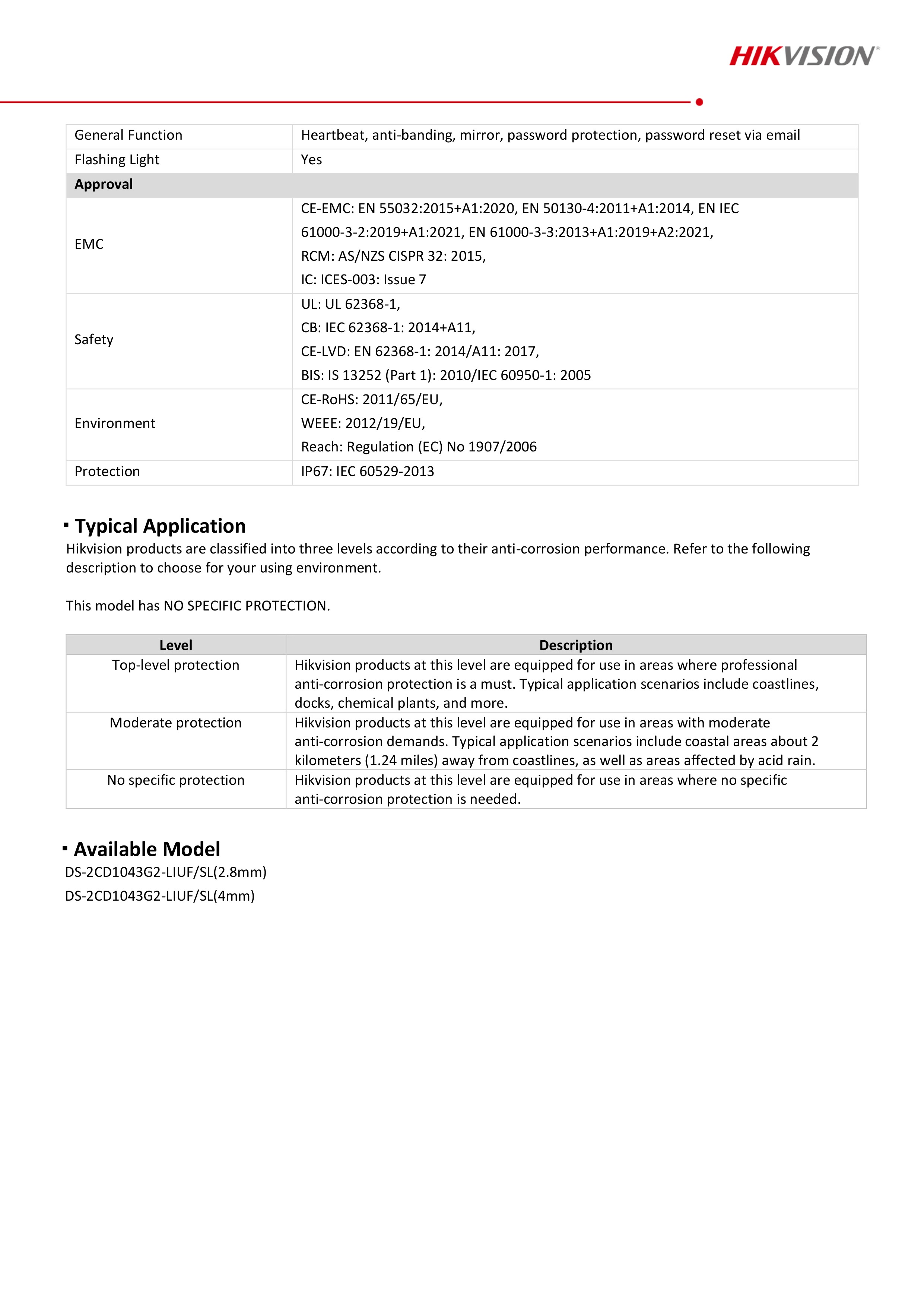 กล้องวงจรปิด Hikvision DS-2CD1043G2-LIUF/SL (2.8/4 mm.) กล้องวงจรปิดระบบ IP 4 MP เลือกปรับโหมด COLORVU หรือ LED ได้ มีไมค์+ลำโพงในตัว