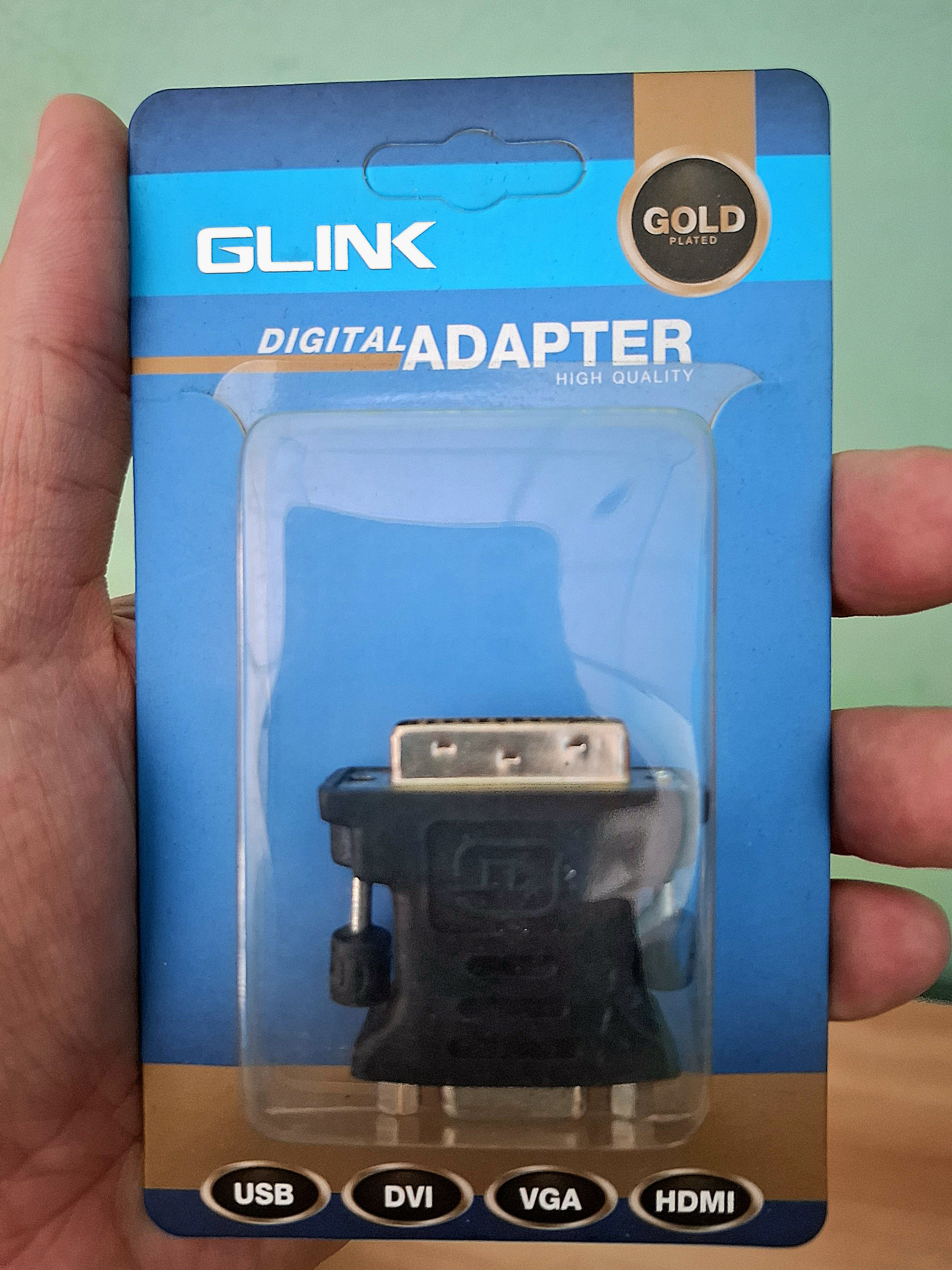 หัวแปลง dvi 24+1 to vga glink ของแท้มีแพ๊คตามภาพ