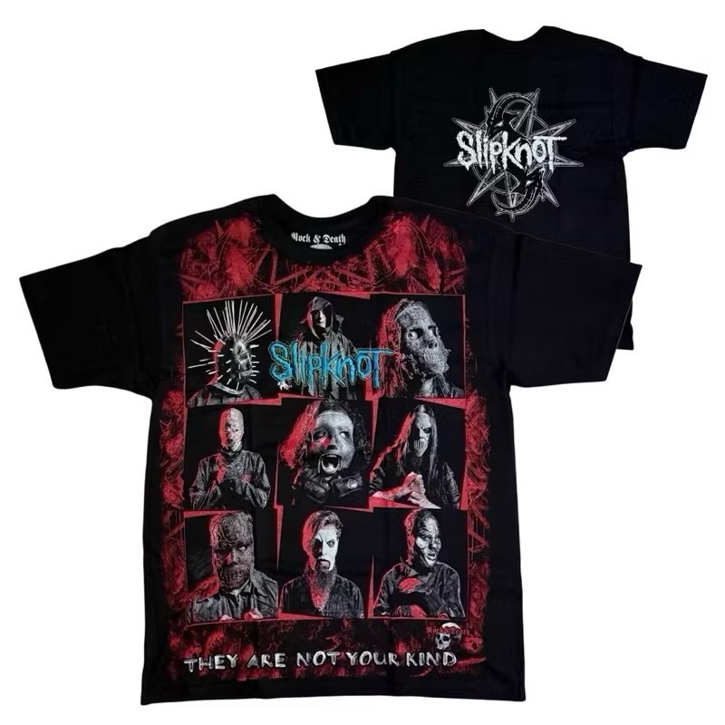 เสื้อวง SLIPKNOT T-SHIRT ป้าย ROCK&DEATH งาน BOOTLEG MEXICO