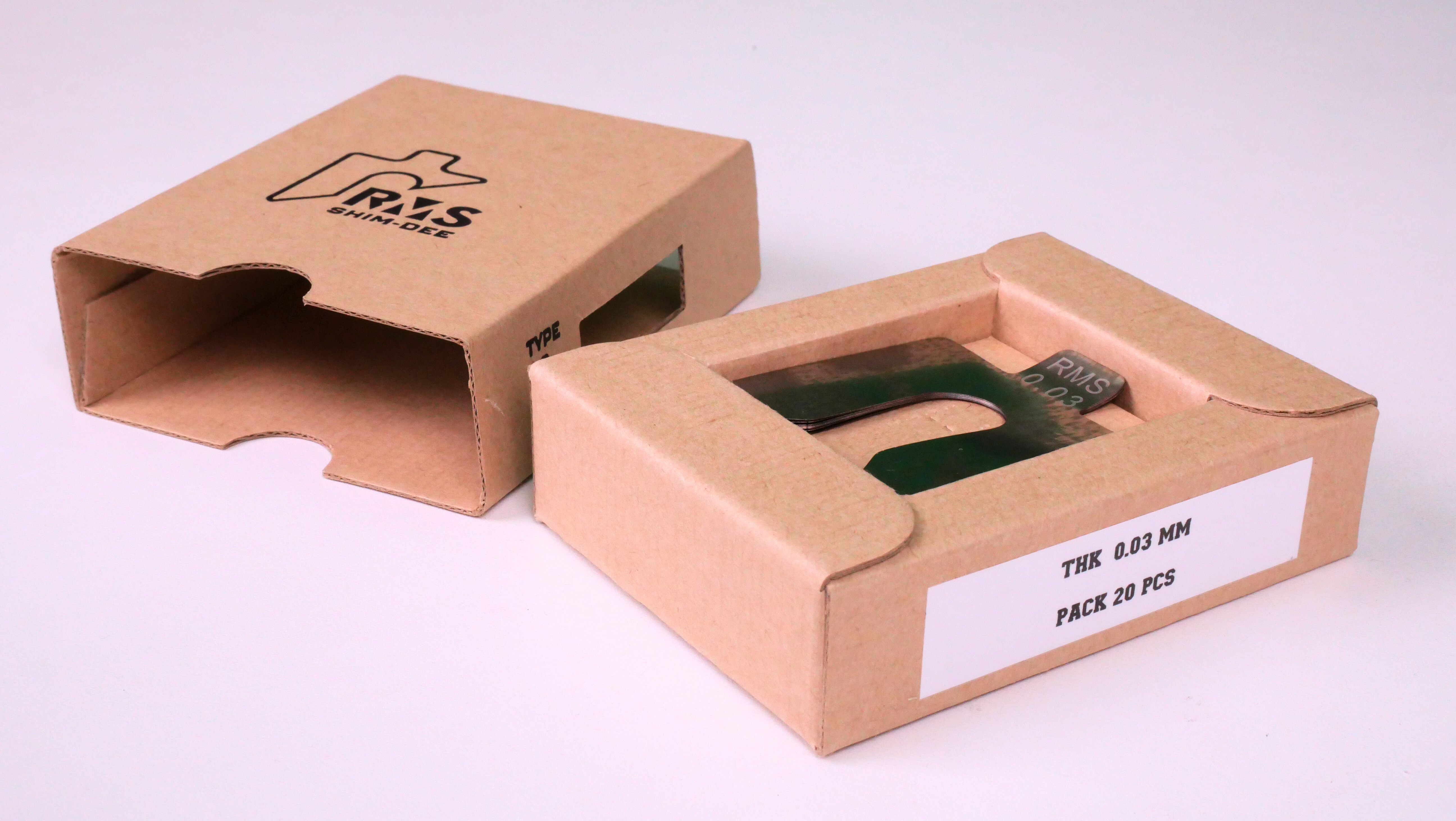 แผ่นชิมตั้งระดับสำเร็จรูป RMS SHIM-DEE สำหรับงานอุตสาหกรรม ขนาด 50x50มม. หนา 0.03มม. (Industrial Precut Shim)