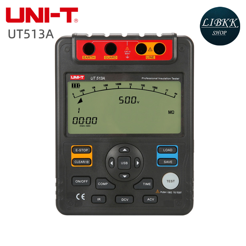 Uni-t UT513A เครื่องทดสอบความต้านทานฉนวนกันความร้อน 600V AC DC ไฟแบ็คไลท์ LCD