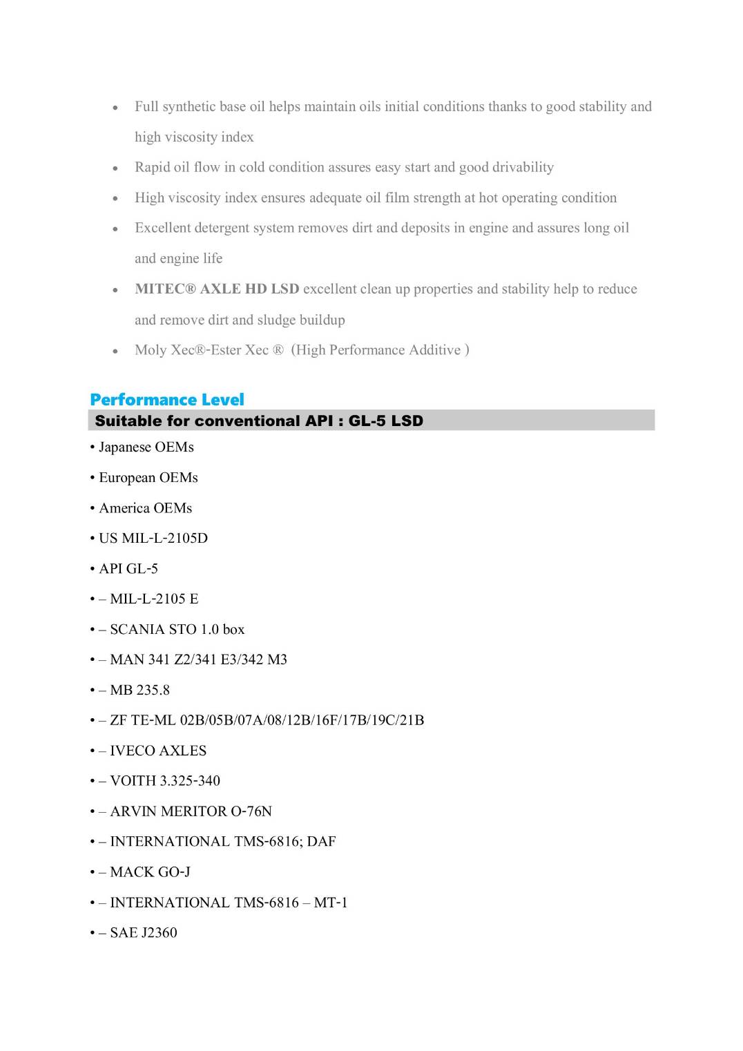 MITEC® AXLE HD 80W-90 LSD @20 ลิตร