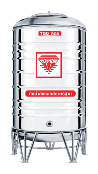 แท็งค์น้ำสเตนเลส ตราเพชร รุ่นพื้นนูน 0.5 มม. 750 ลิตร รหัส AMCB-750