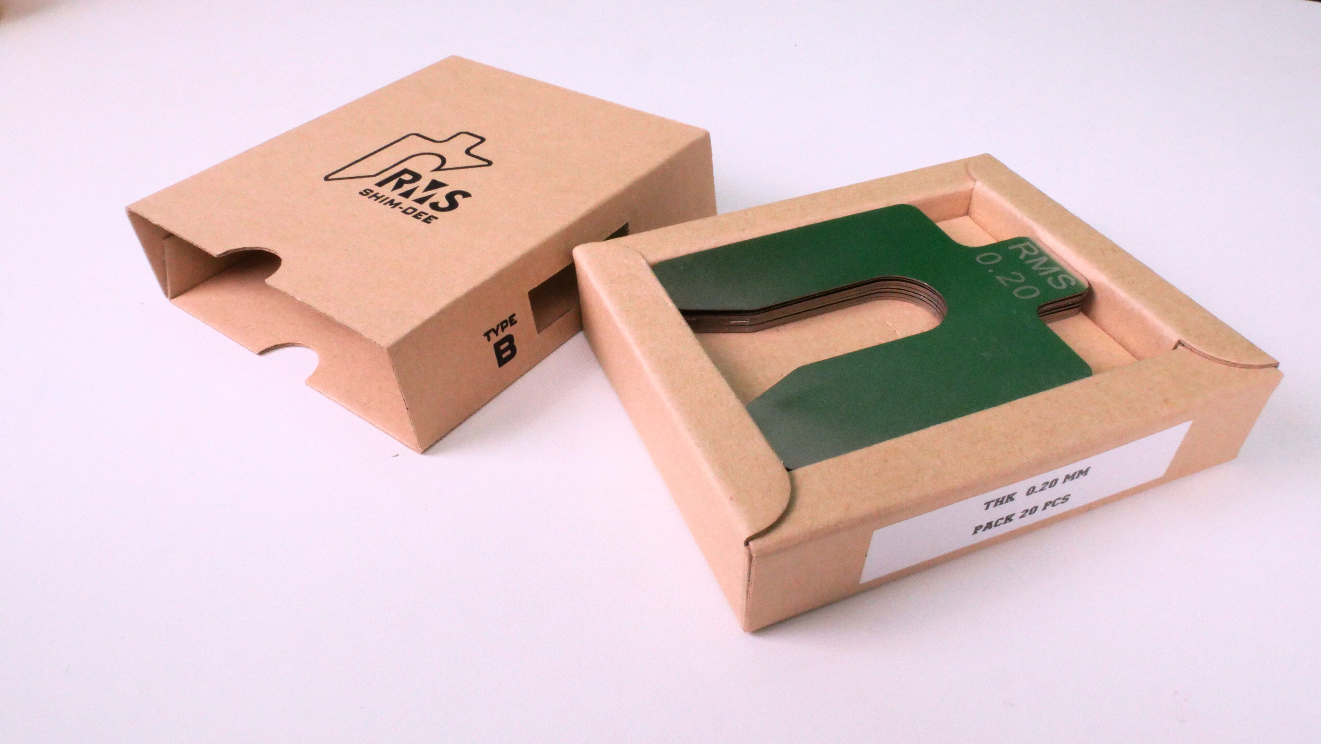 แผ่นชิมตั้งระดับสำเร็จรูป RMS SHIM-DEE สำหรับงานอุตสาหกรรม ขนาด 75x75มม. หนา 0.20มม. (Industrial Precut Shim)