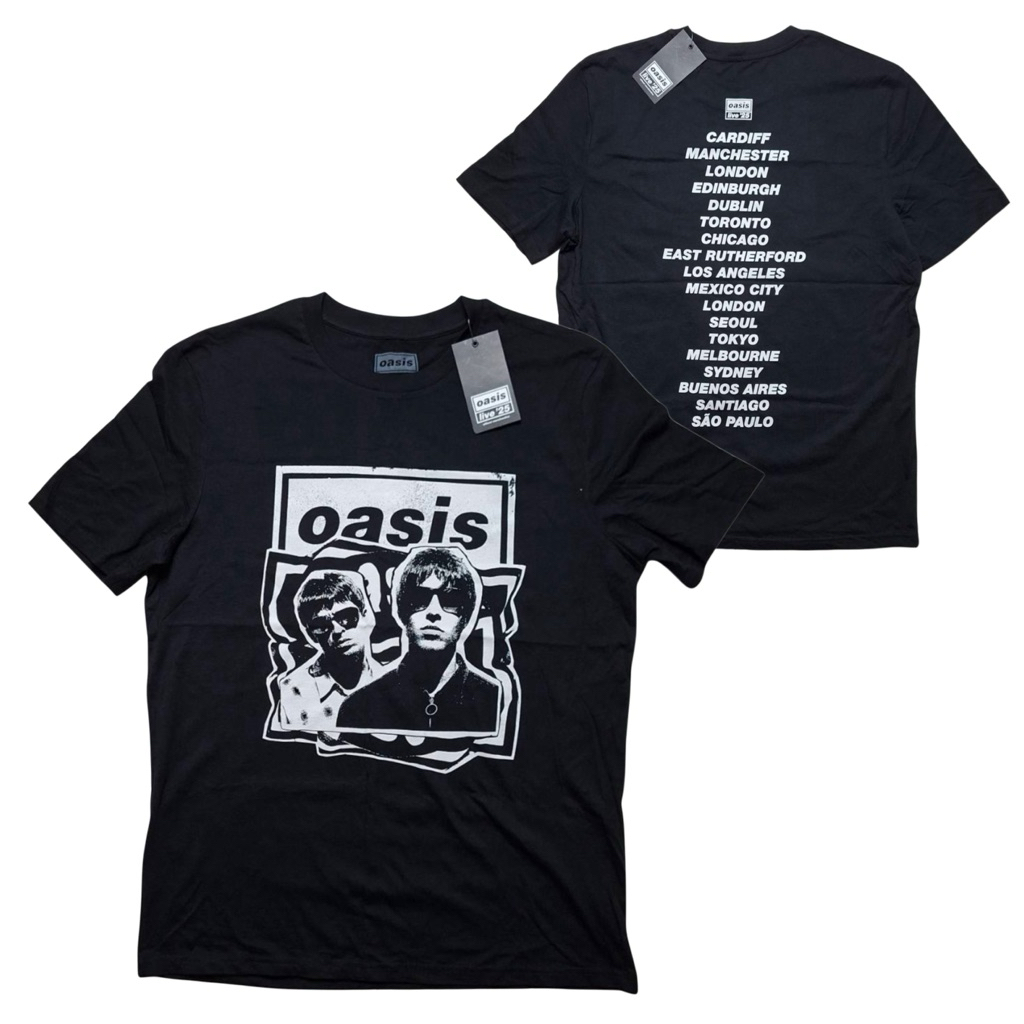 oasis live'25 Tシャツ Paper Cut Out Photo Ｌ เสื้อวง OASIS T-SHIRT : PAPER CUT OUT TOUR (BLACK) EX-TOUR