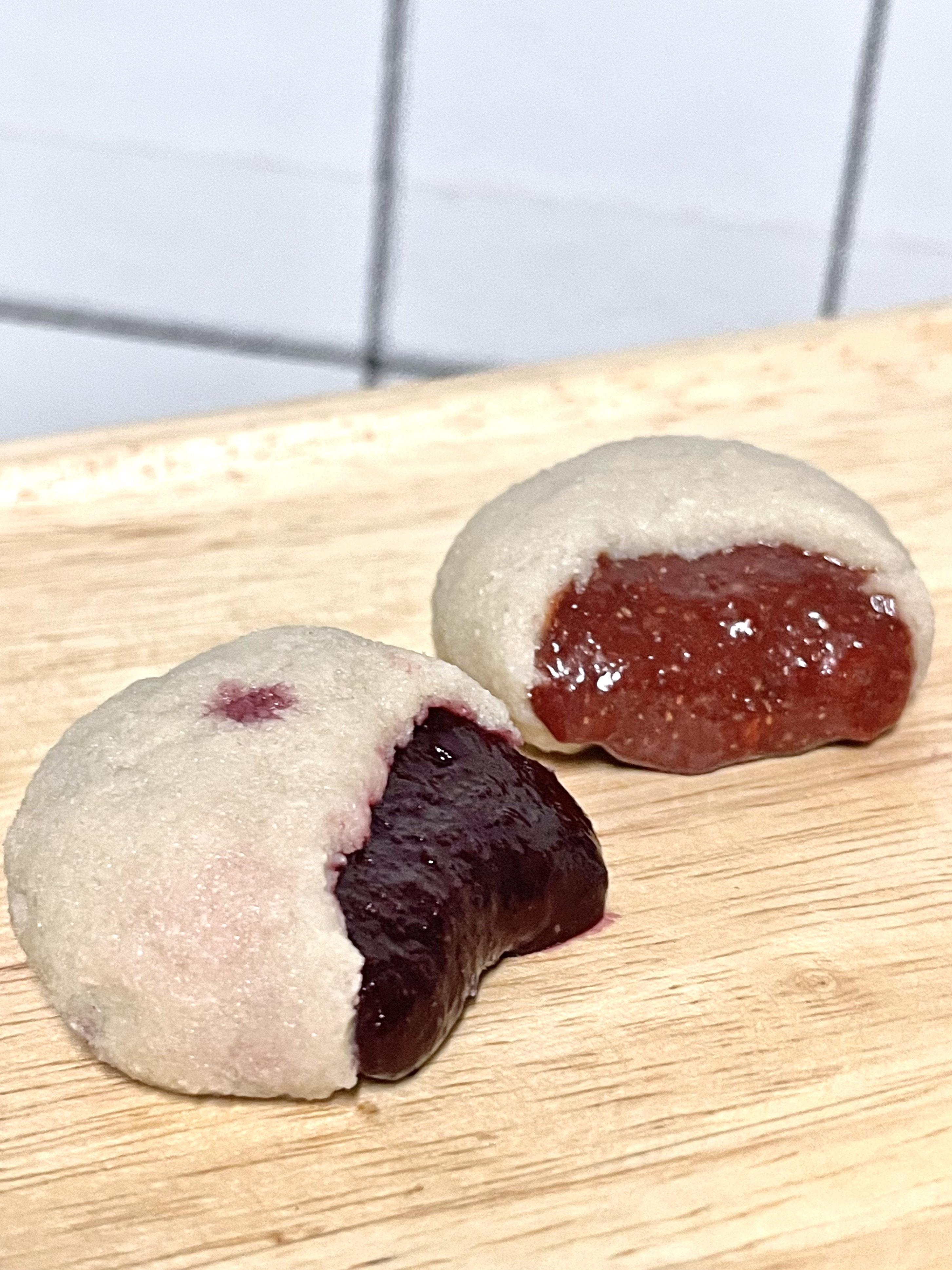 [Daifuku KETO] เจ้าแรก!! ไดฟูกุคีโตสูตรหนึบ ไร้แป้ง ไร้น้ำตาล ไส้บลูเบอร์รี่ + ไส้สตรอเบอร์รี่ วีแกนทานได้ *🚑ขนส่งเย็นเท่านั้น*