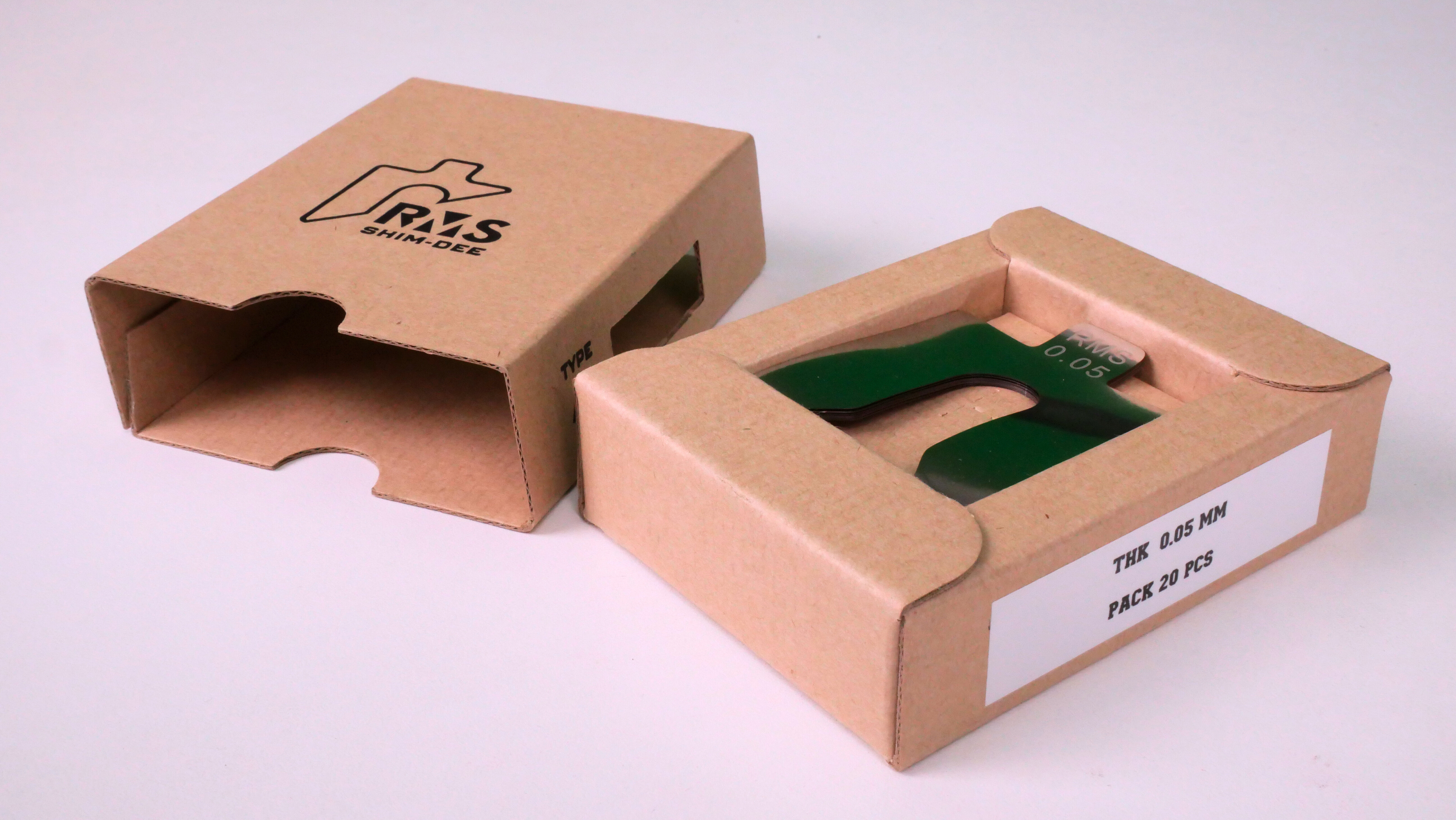 แผ่นชิมตั้งระดับสำเร็จรูป RMS SHIM-DEE สำหรับงานอุตสาหกรรม ขนาด 50x50มม. หนา 0.05มม. (Industrial Precut Shim)